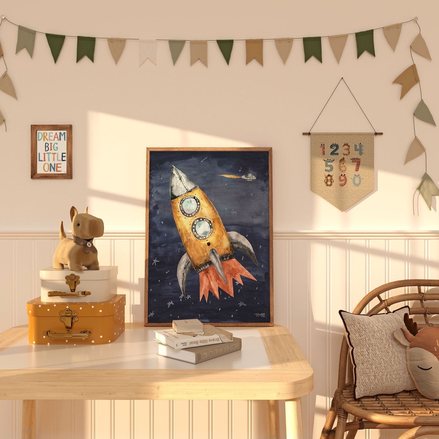 wall-art-print-canvas-poster-framed-Space Rocket , By Pip and Phee-7