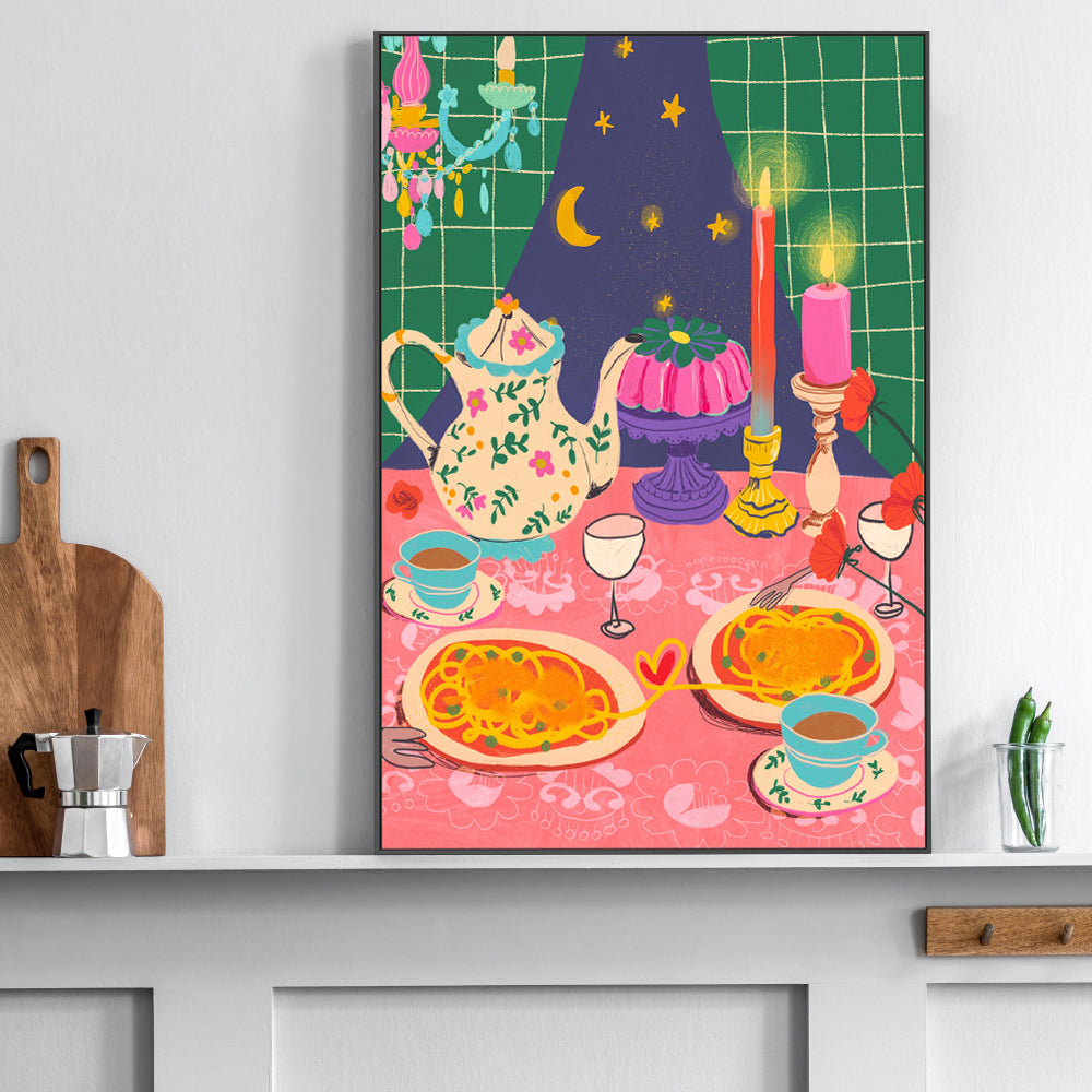 wall-art-print-canvas-poster-framed-Spaghetti Date , By Gigi Rosado-GIOIA-WALL-ART