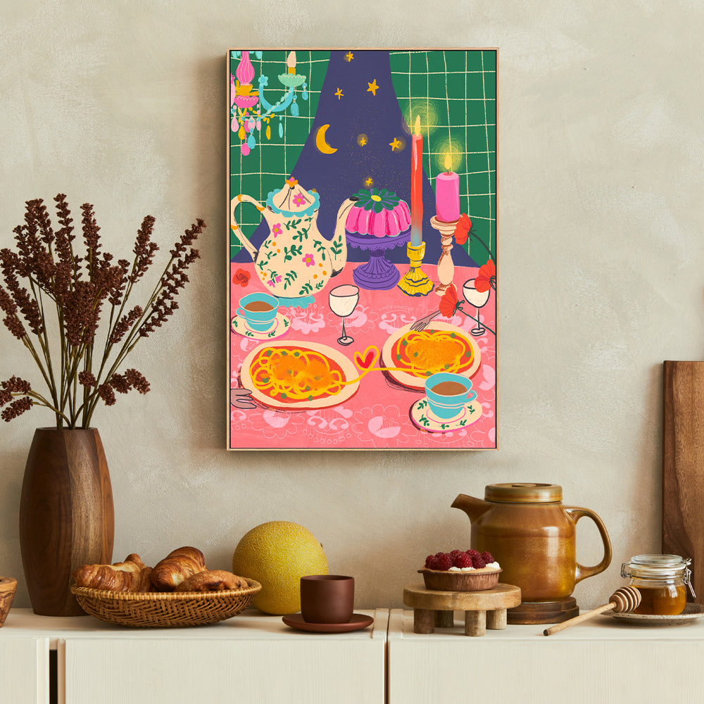 wall-art-print-canvas-poster-framed-Spaghetti Date , By Gigi Rosado-GIOIA-WALL-ART