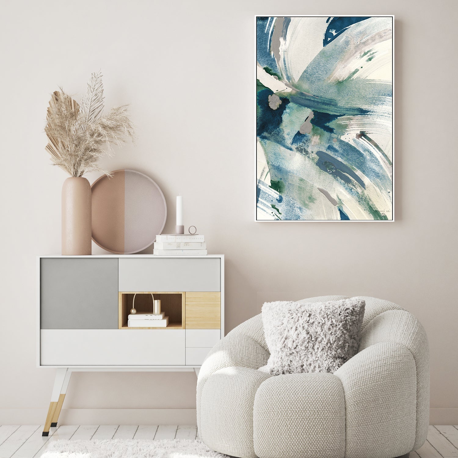 wall-art-print-canvas-poster-framed-Spontaneous Sapphire, Style B-by-Danhui Nai-Gioia Wall Art