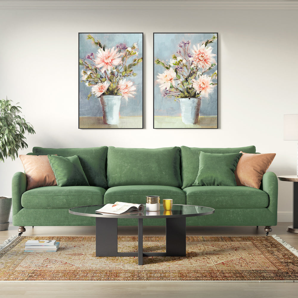 wall-art-print-canvas-poster-framed-Spring Florals, Style A & B, Set Of 2 , By Nina Blue-2