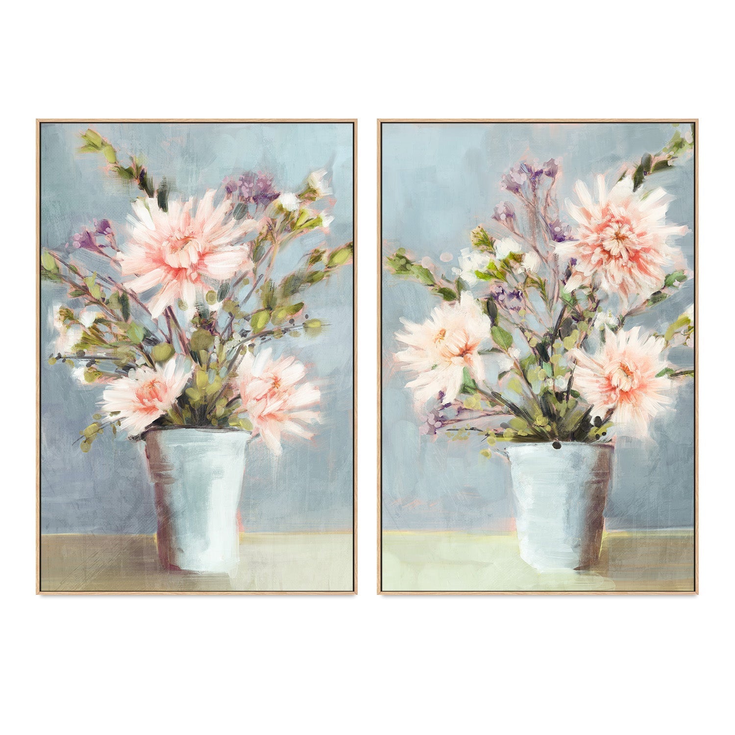 wall-art-print-canvas-poster-framed-Spring Florals, Style A & B, Set Of 2 , By Nina Blue-4