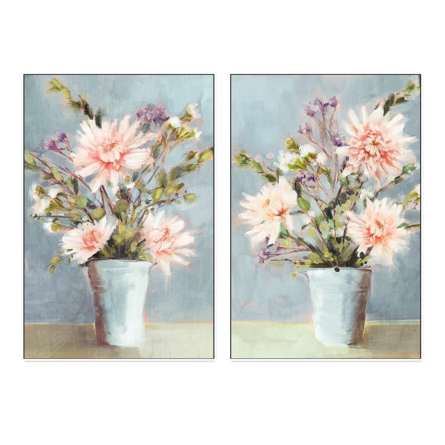 wall-art-print-canvas-poster-framed-Spring Florals, Style A & B, Set Of 2 , By Nina Blue-5