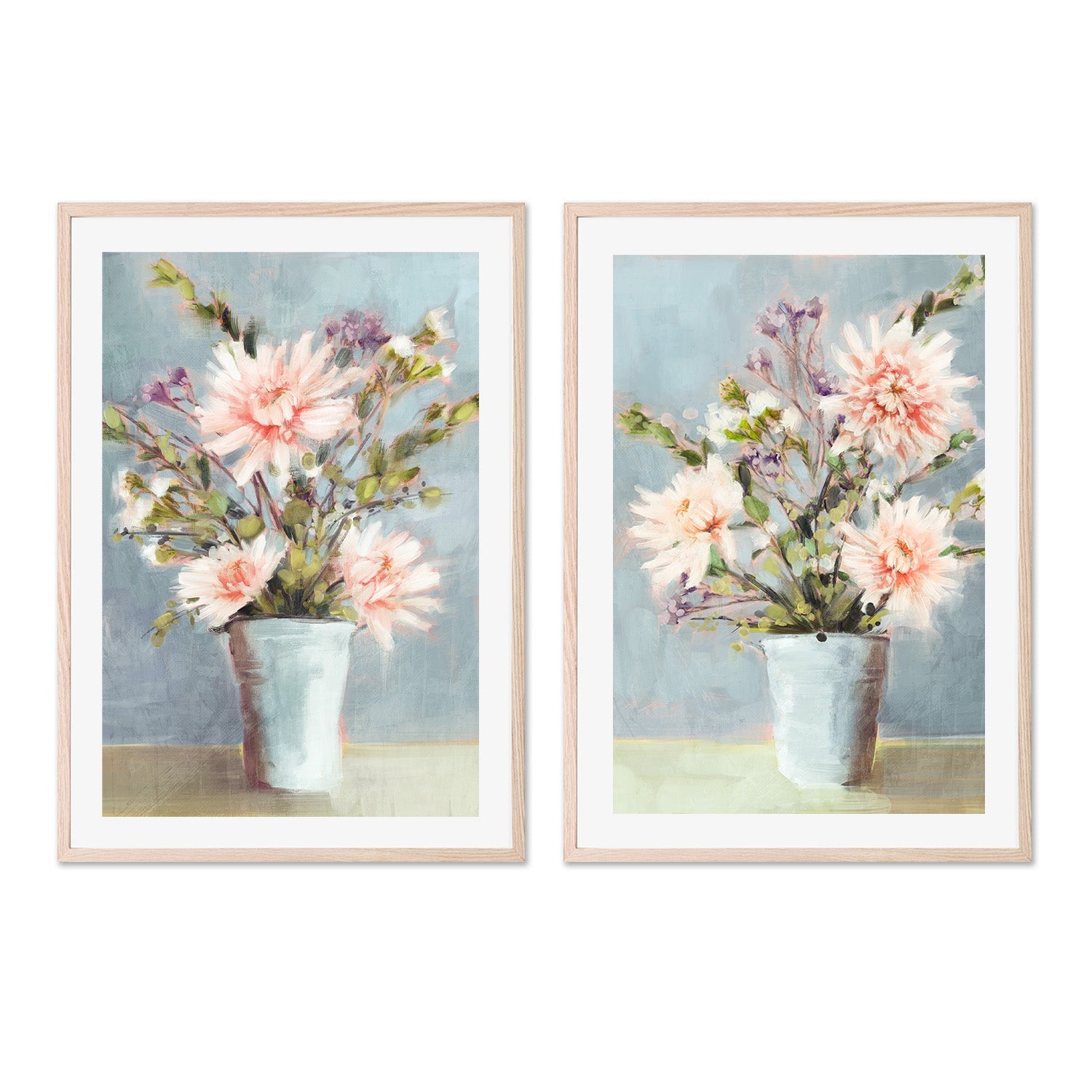 wall-art-print-canvas-poster-framed-Spring Florals, Style A & B, Set Of 2 , By Nina Blue-6