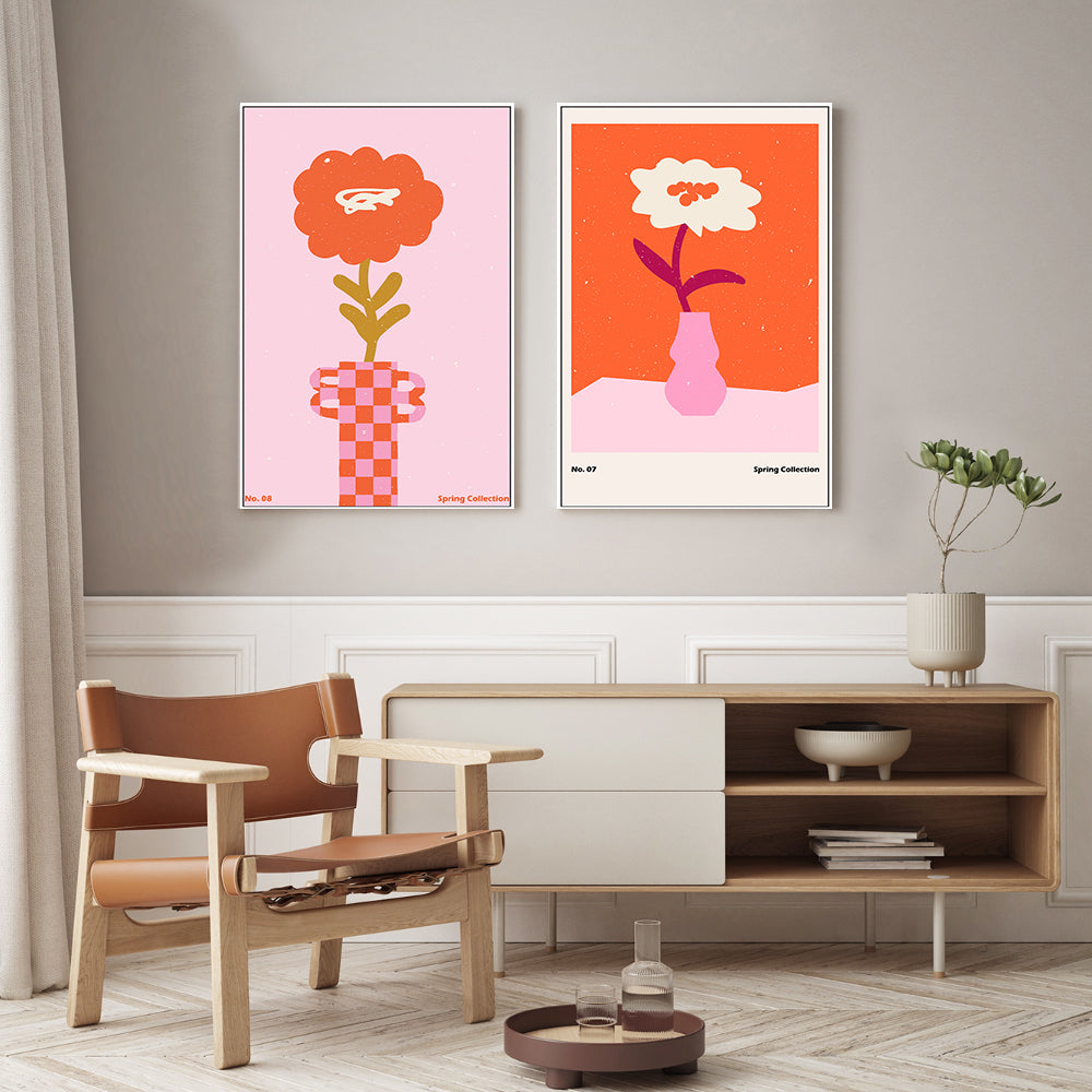 wall-art-print-canvas-poster-framed-Spring Flower, Set of 2-2