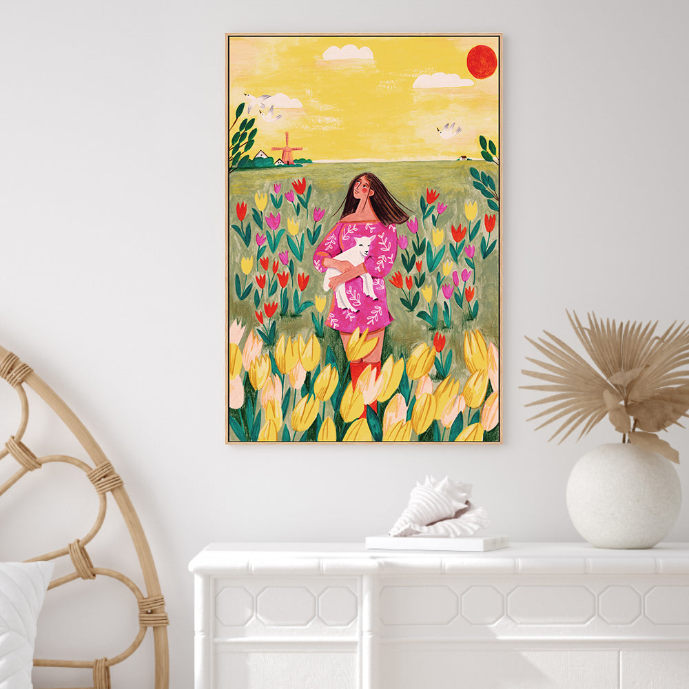 wall-art-print-canvas-poster-framed-Spring Woman , By Caroline Bonne Muller-2