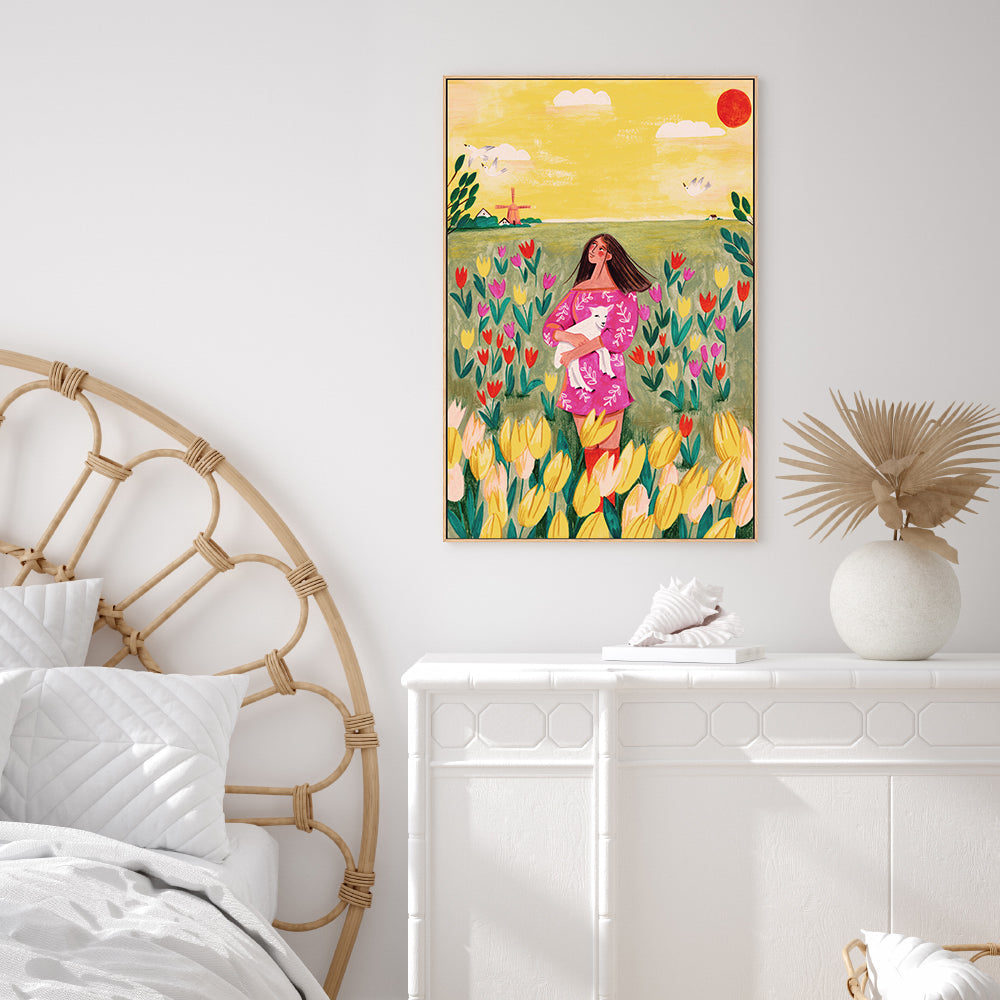 wall-art-print-canvas-poster-framed-Spring Woman , By Caroline Bonne Muller-7