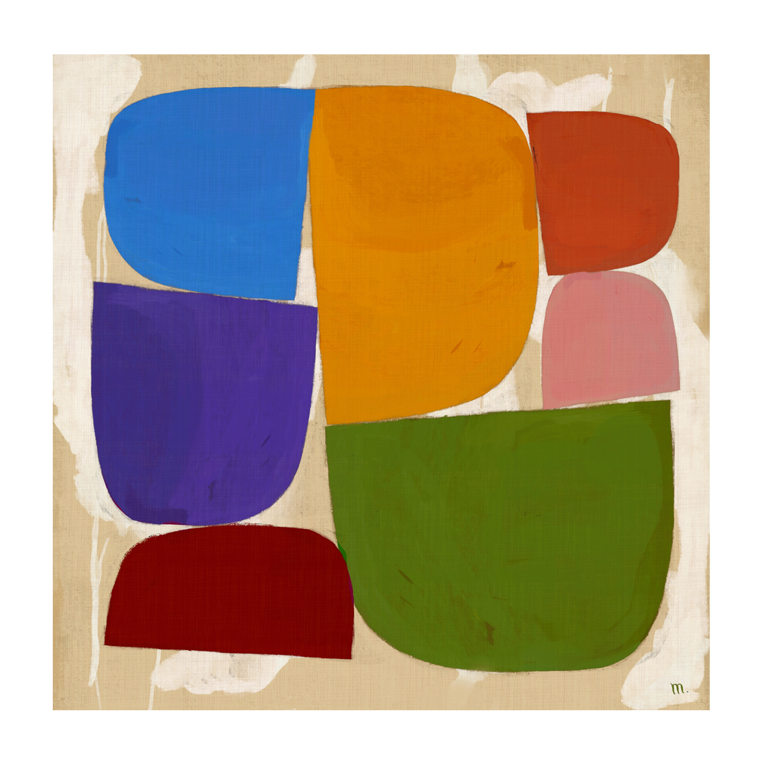 wall-art-print-canvas-poster-framed-Square Abstract Colourful Composition Modern Style , By Marco Marella-1