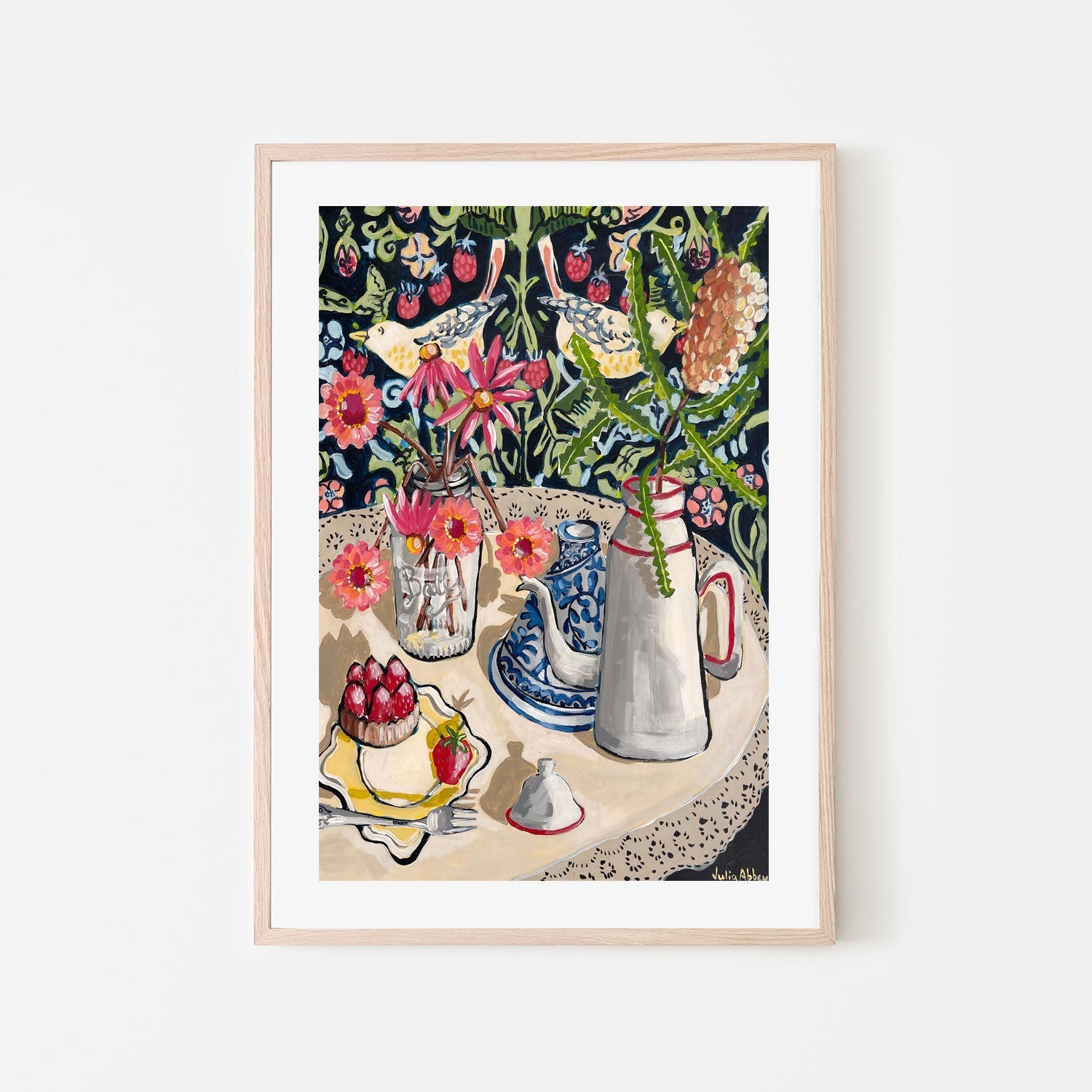 wall-art-print-canvas-poster-framed-Stealing Strawberries , By Julia Abbey-6