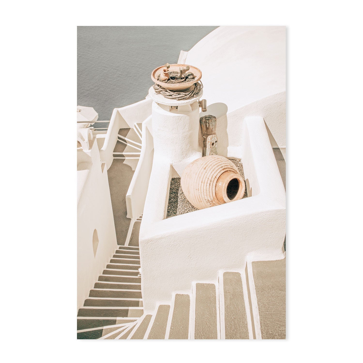 Steps To The Sea, Santorini Greece-Gioia-Prints-Framed-Canvas-Poster-GIOIA-WALL-ART