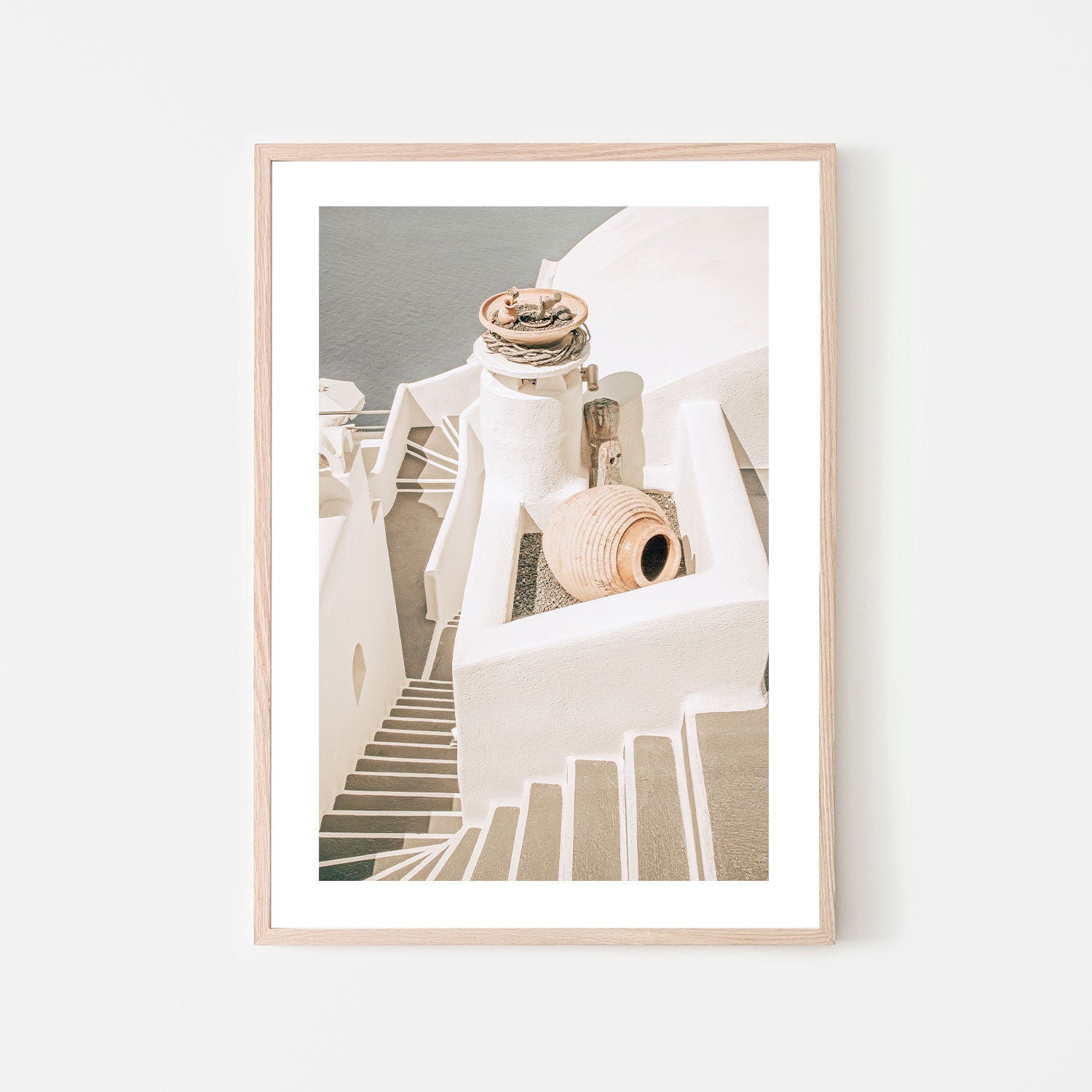 Steps To The Sea, Santorini Greece-Gioia-Prints-Framed-Canvas-Poster-GIOIA-WALL-ART