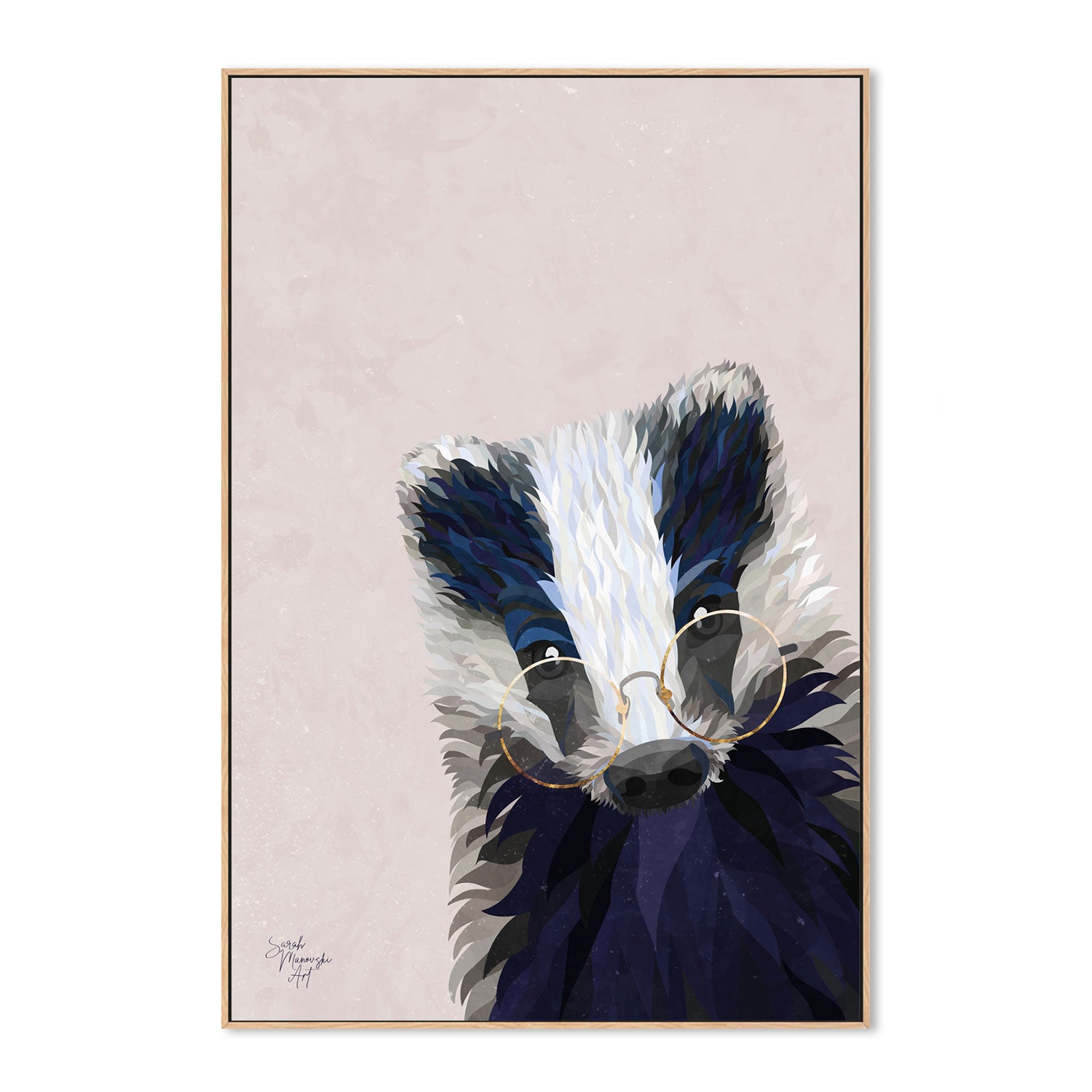 wall-art-print-canvas-poster-framed-Stern Raccoon , By Sarah Manovski-GIOIA-WALL-ART