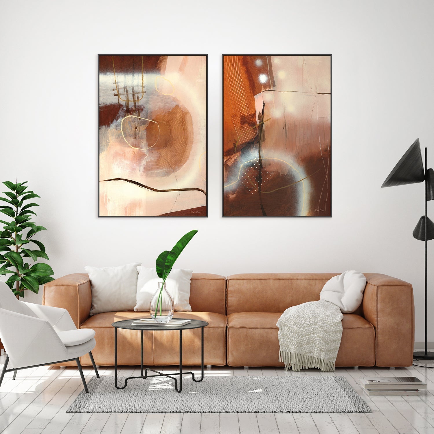 wall-art-print-canvas-poster-framed-Stick & Wood, Set of 2-by-Laura Horn-Gioia Wall Art