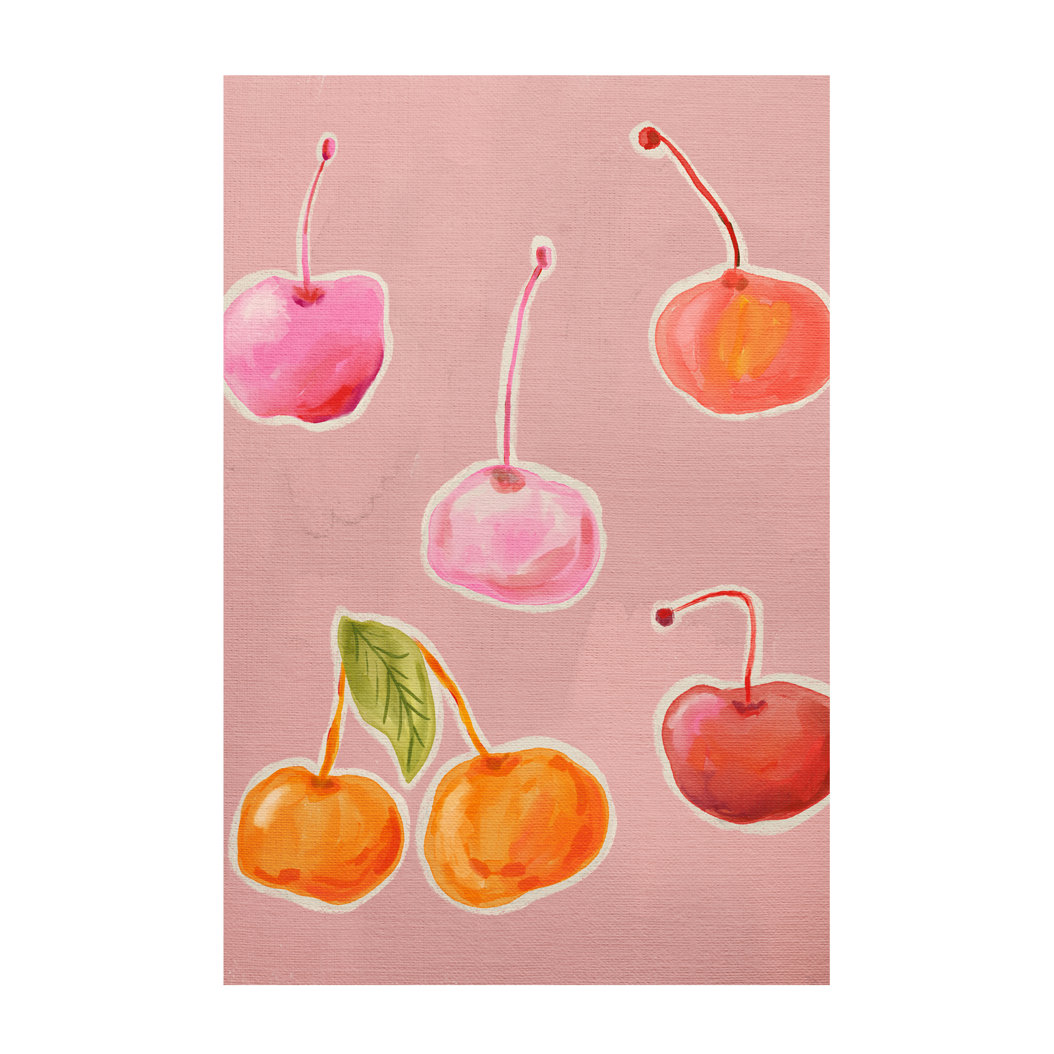 wall-art-print-canvas-poster-framed-Still Life Cherries , By Kartika Paramita-1