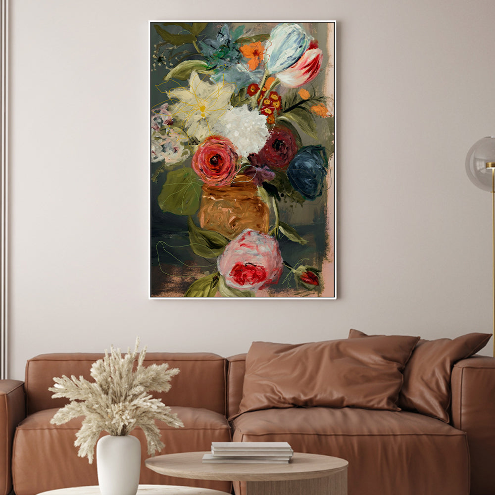 wall-art-print-canvas-poster-framed-Still Life With Flowers , By Leigh Viner-2