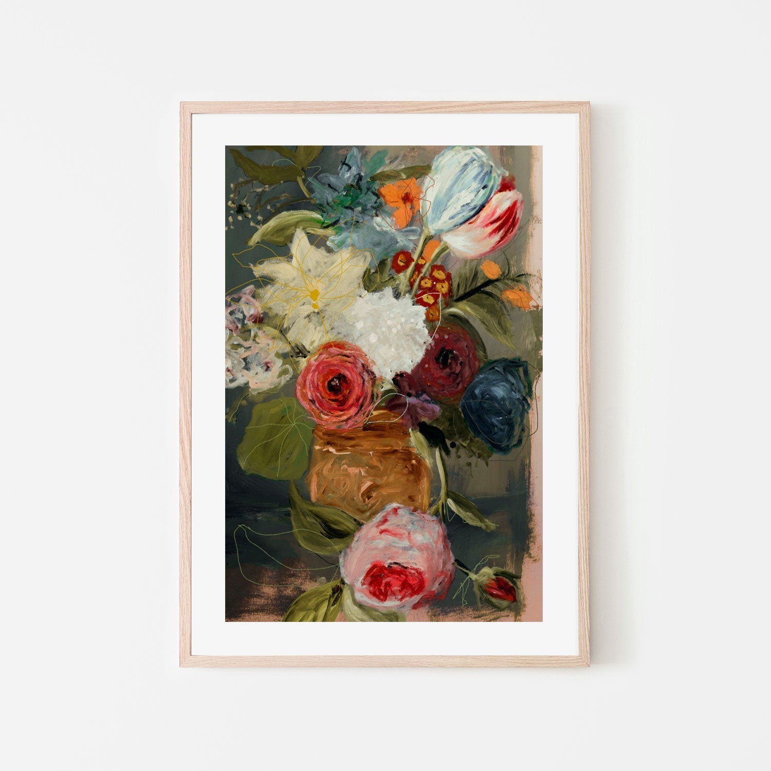 wall-art-print-canvas-poster-framed-Still Life With Flowers , By Leigh Viner-6