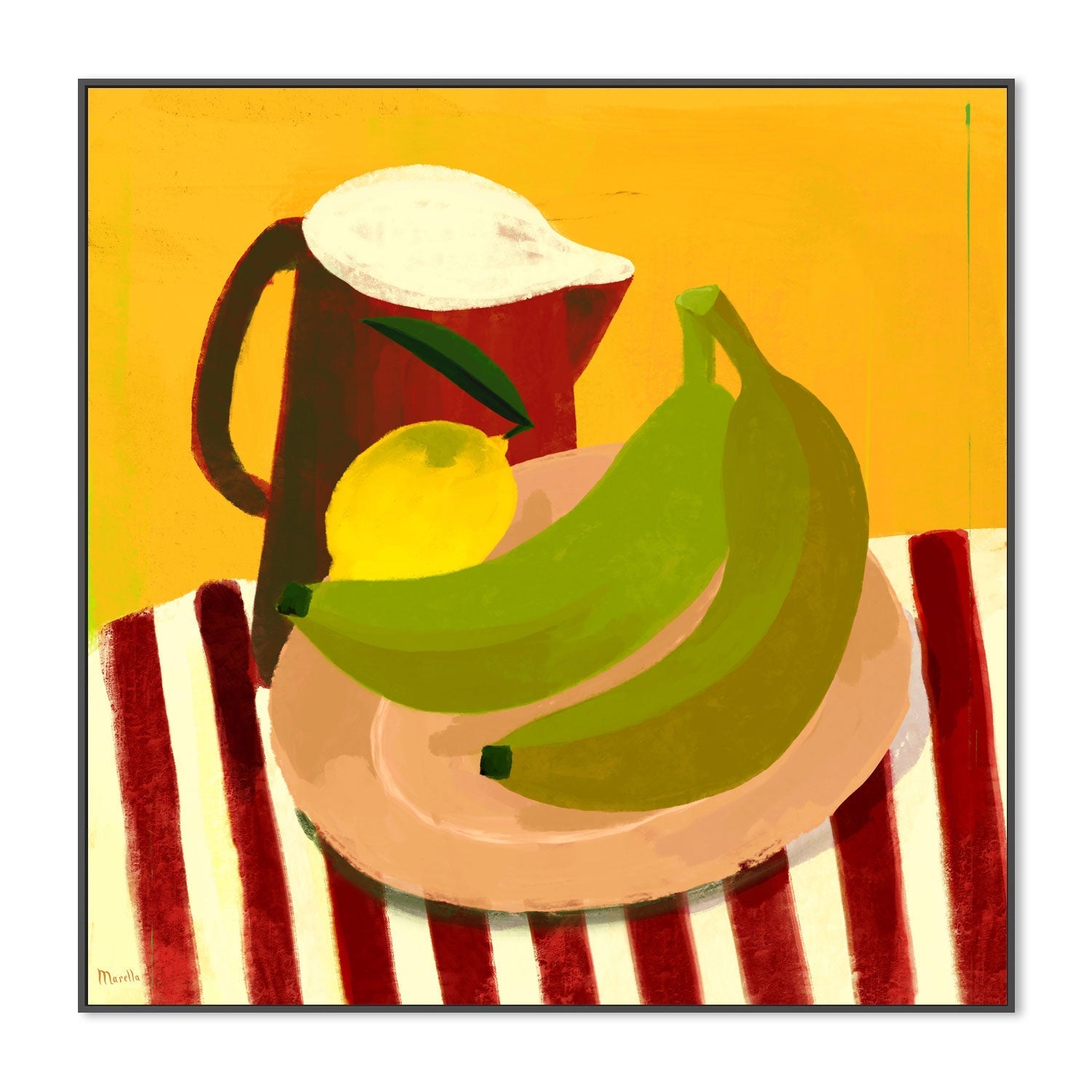 wall-art-print-canvas-poster-framed-Still Life With Red Jug , By Marco Marella-3