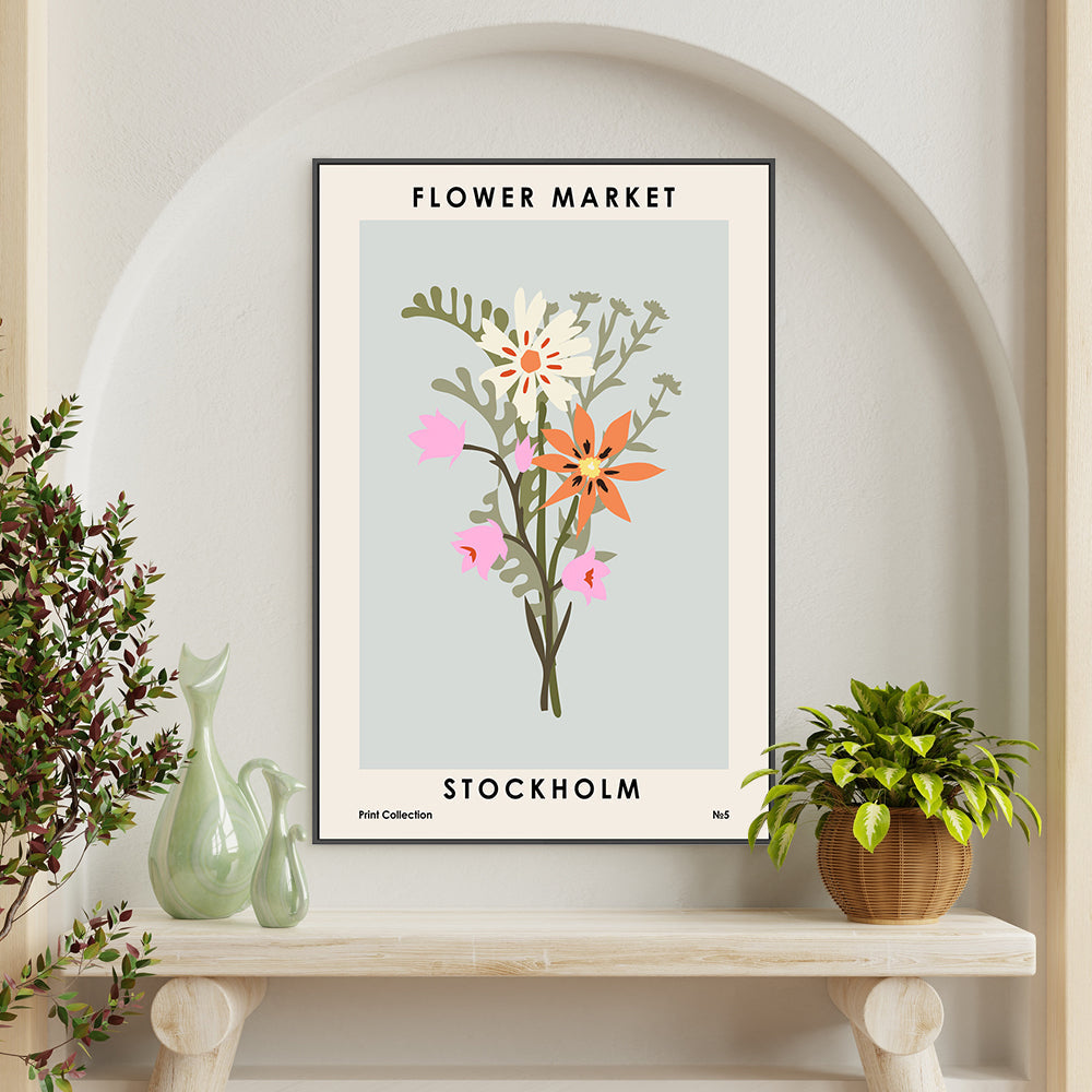 wall-art-print-canvas-poster-framed-Stockholm Flower Market-GIOIA-WALL-ART