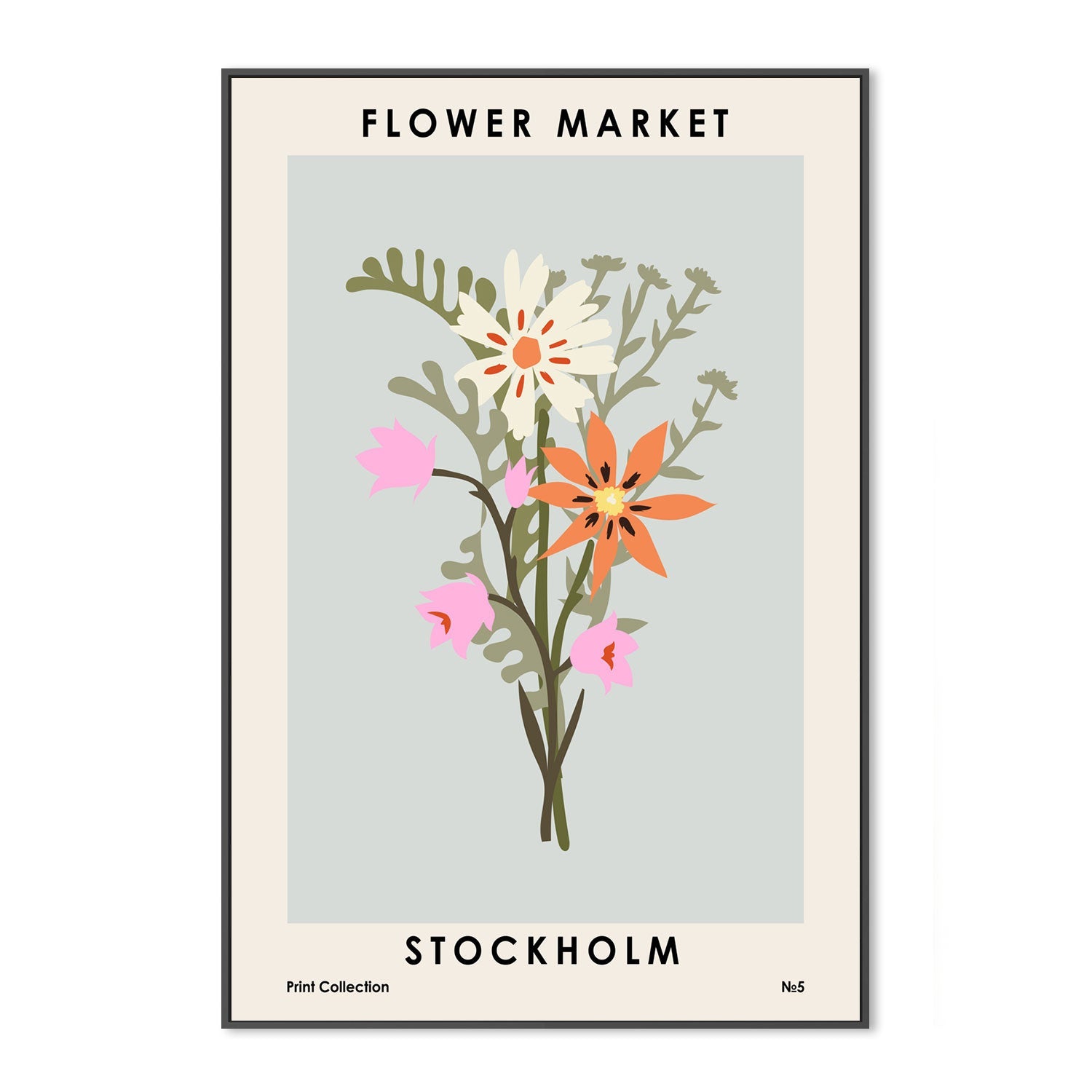 wall-art-print-canvas-poster-framed-Stockholm Flower Market-GIOIA-WALL-ART