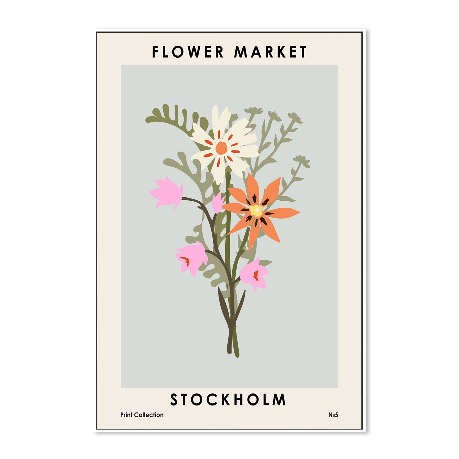 wall-art-print-canvas-poster-framed-Stockholm Flower Market-GIOIA-WALL-ART