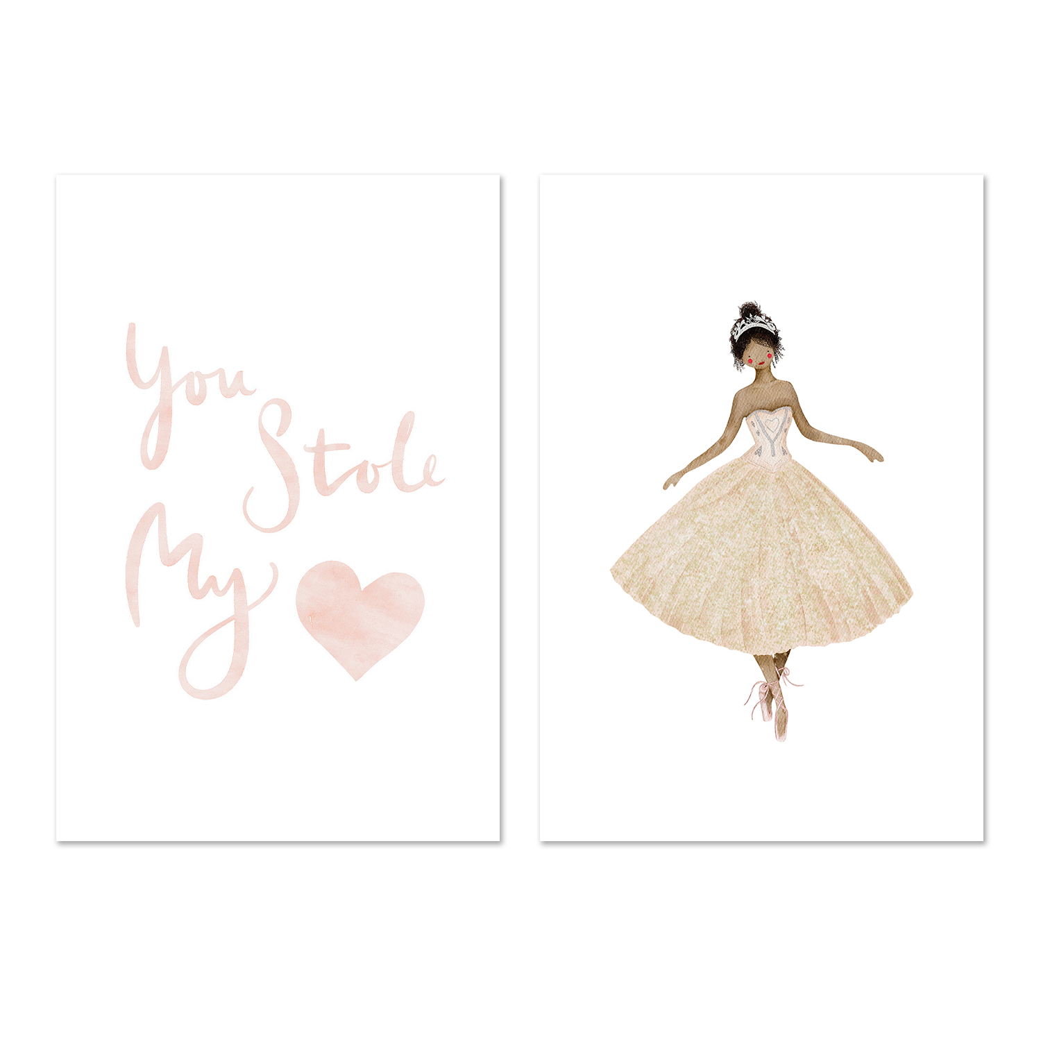 wall-art-print-canvas-poster-framed-Stole My Heart and Sugar Plum Fairy, Set Of 2 , By Leah Straatsma-1