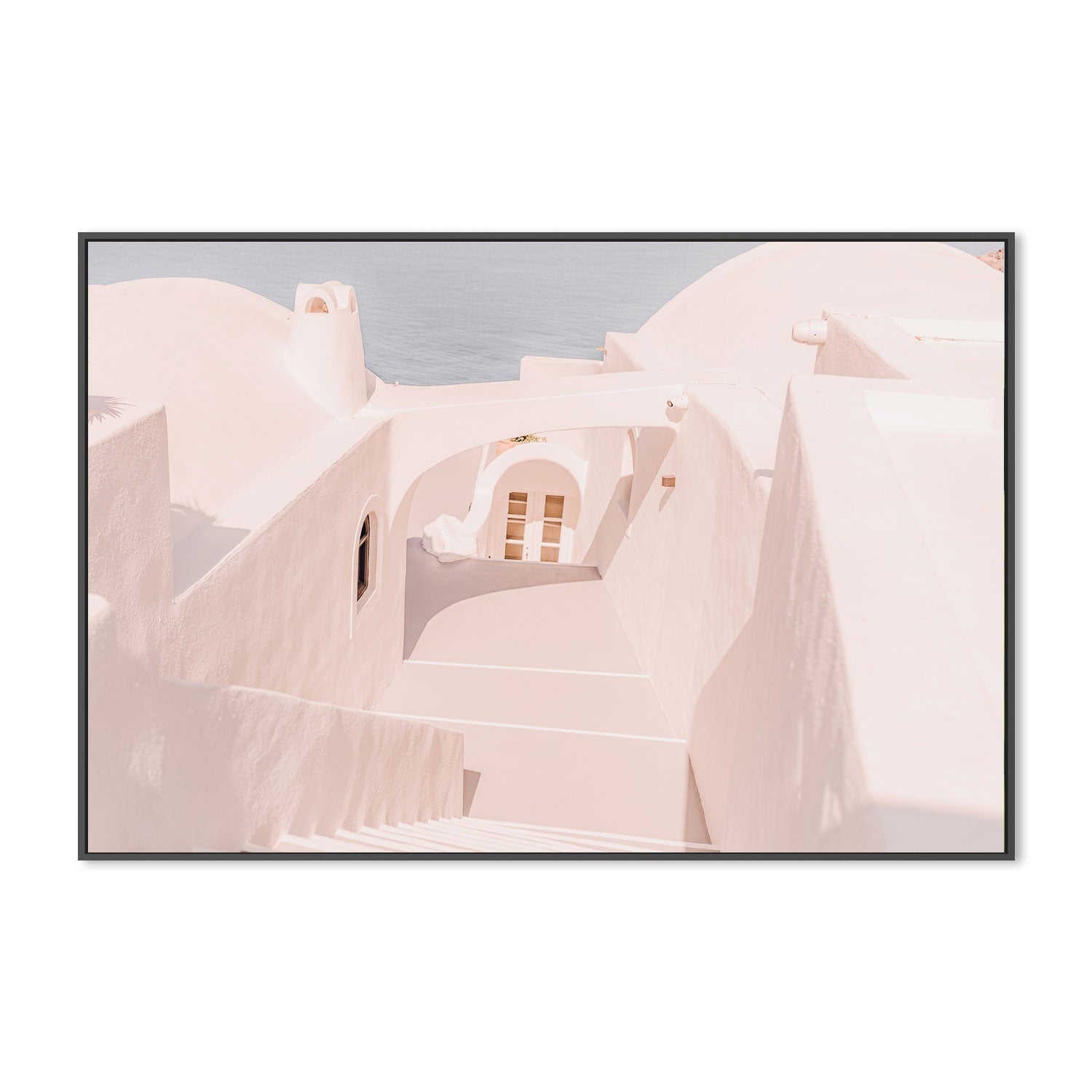 Stone Stairs in Santorini-Gioia-Prints-Framed-Canvas-Poster-GIOIA-WALL-ART