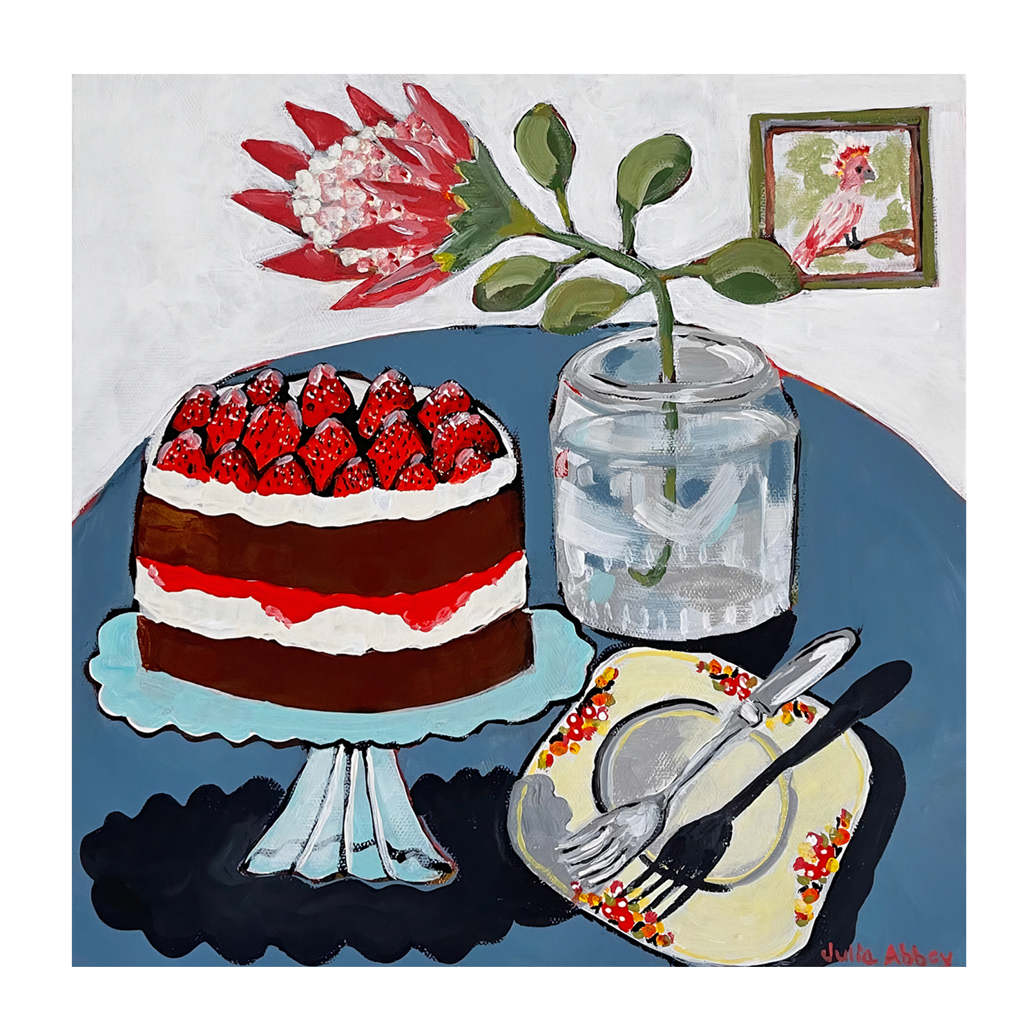 wall-art-print-canvas-poster-framed-Strawberries And Cream , By Julia Abbey-1