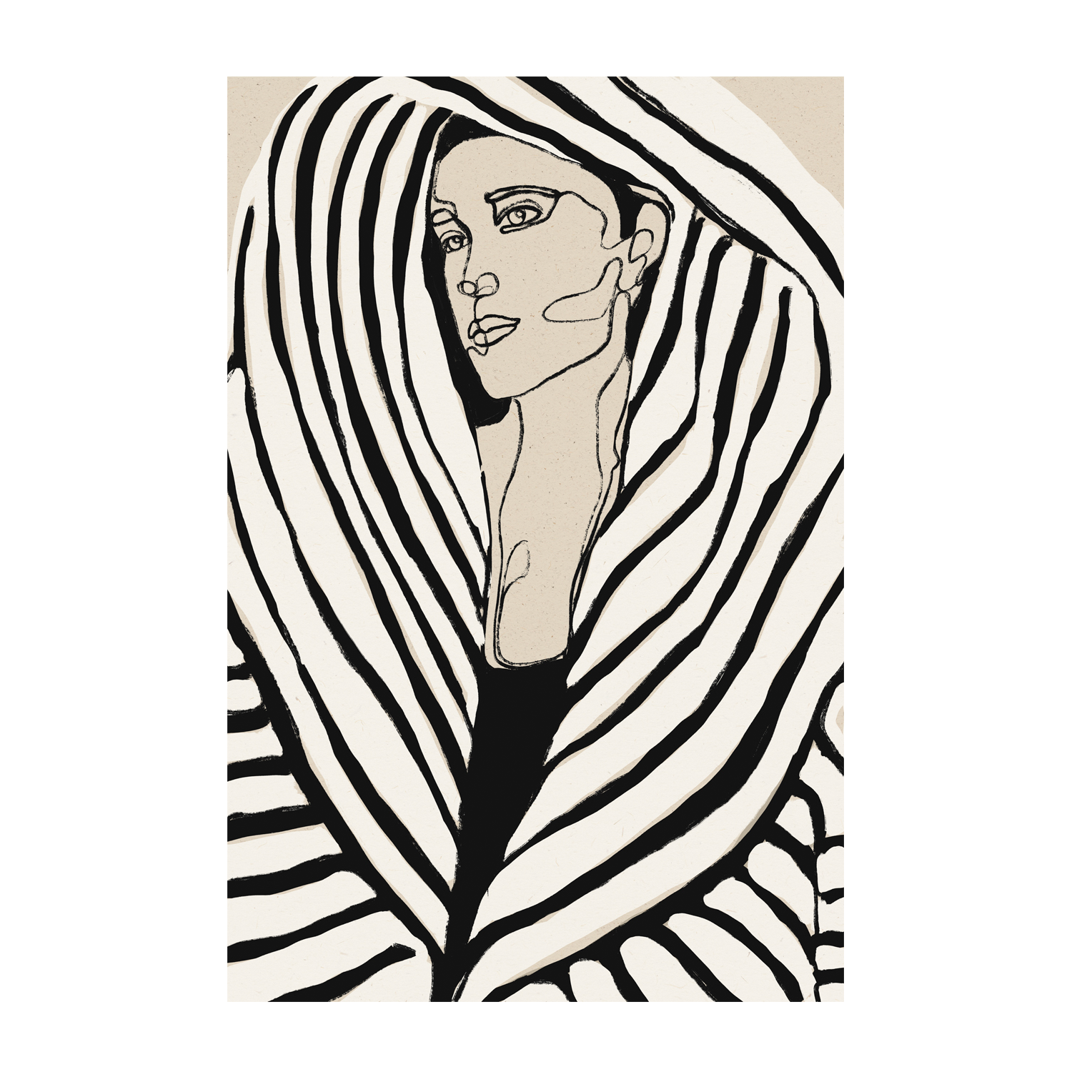 wall-art-print-canvas-poster-framed-Striped Coat , By Treechild-1