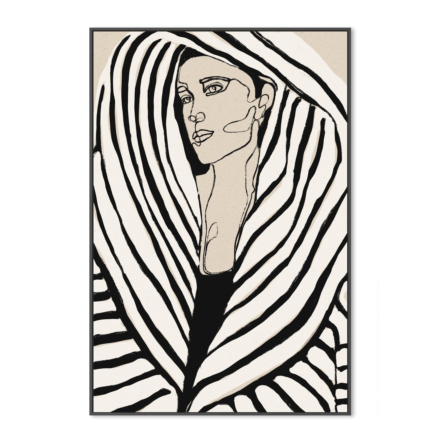 wall-art-print-canvas-poster-framed-Striped Coat , By Treechild-3