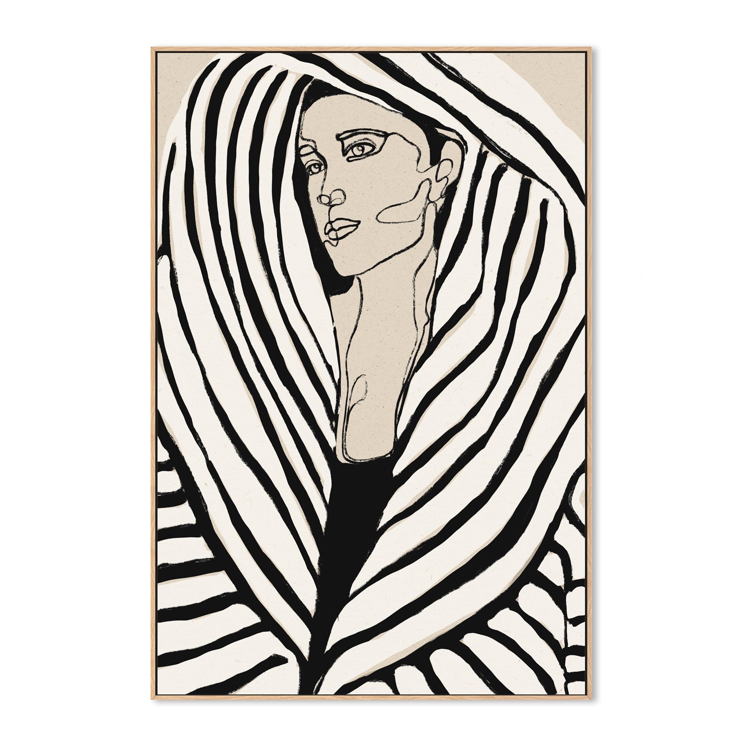 wall-art-print-canvas-poster-framed-Striped Coat , By Treechild-4