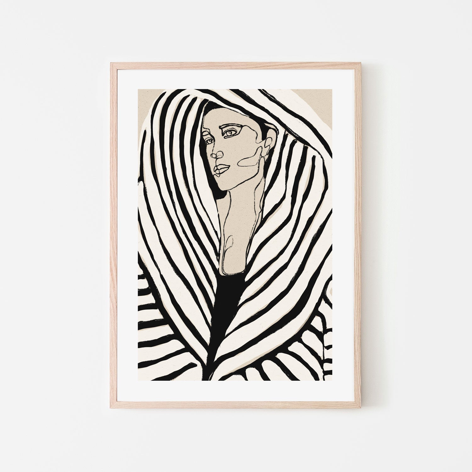 wall-art-print-canvas-poster-framed-Striped Coat , By Treechild-6