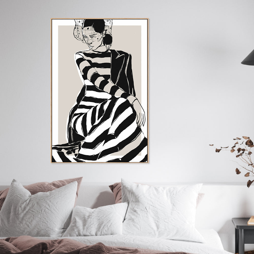 wall-art-print-canvas-poster-framed-Striped Dress , By Treechild-2