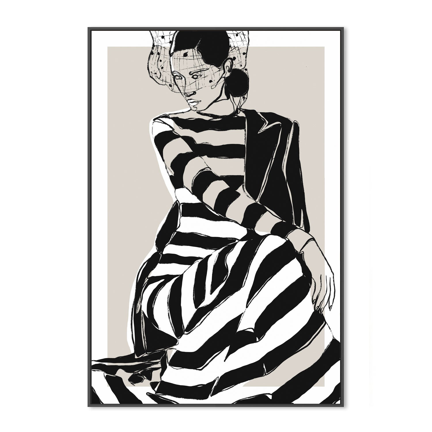 wall-art-print-canvas-poster-framed-Striped Dress , By Treechild-3