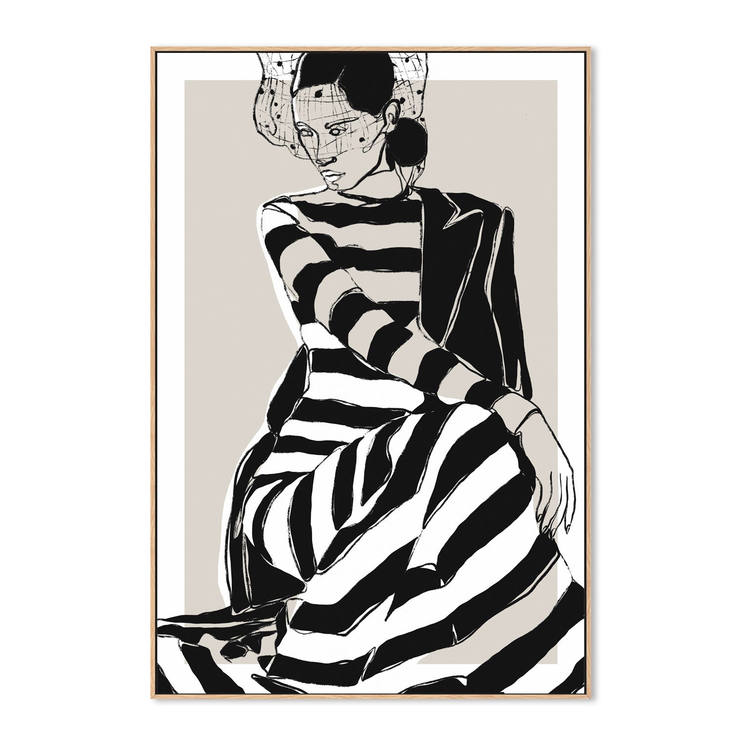 wall-art-print-canvas-poster-framed-Striped Dress , By Treechild-4