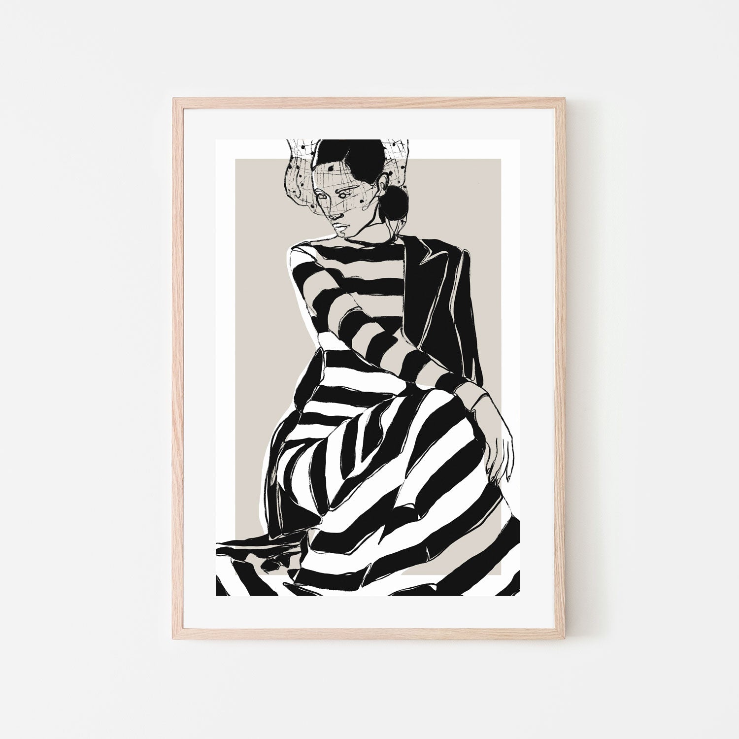 wall-art-print-canvas-poster-framed-Striped Dress , By Treechild-6