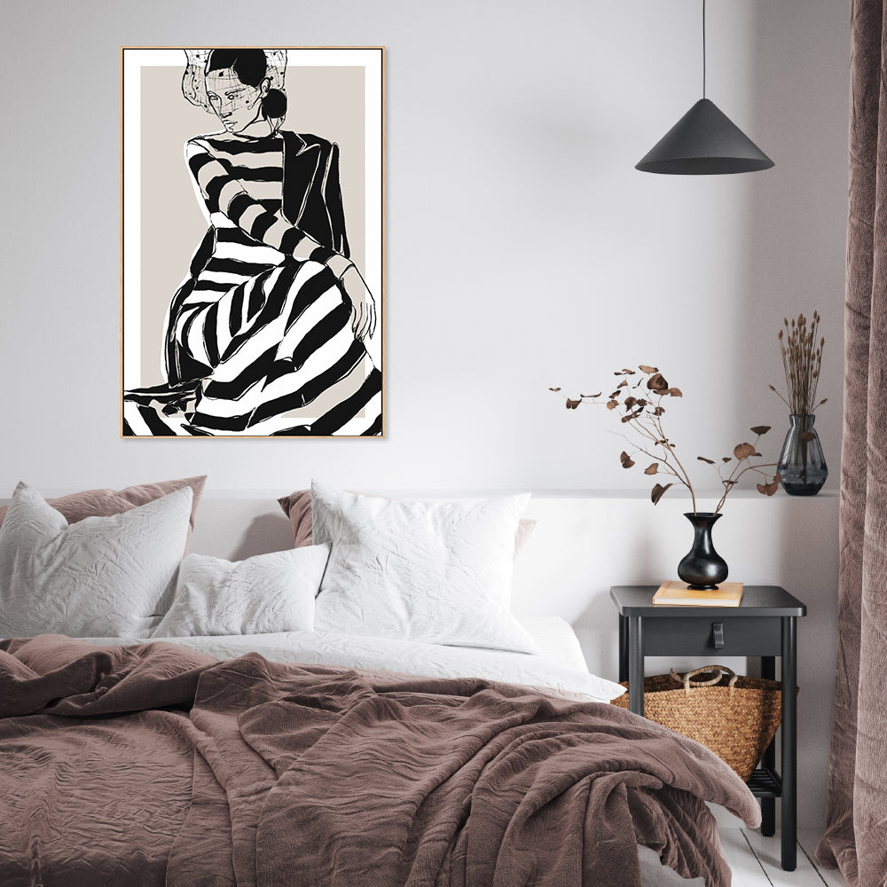 wall-art-print-canvas-poster-framed-Striped Dress , By Treechild-7