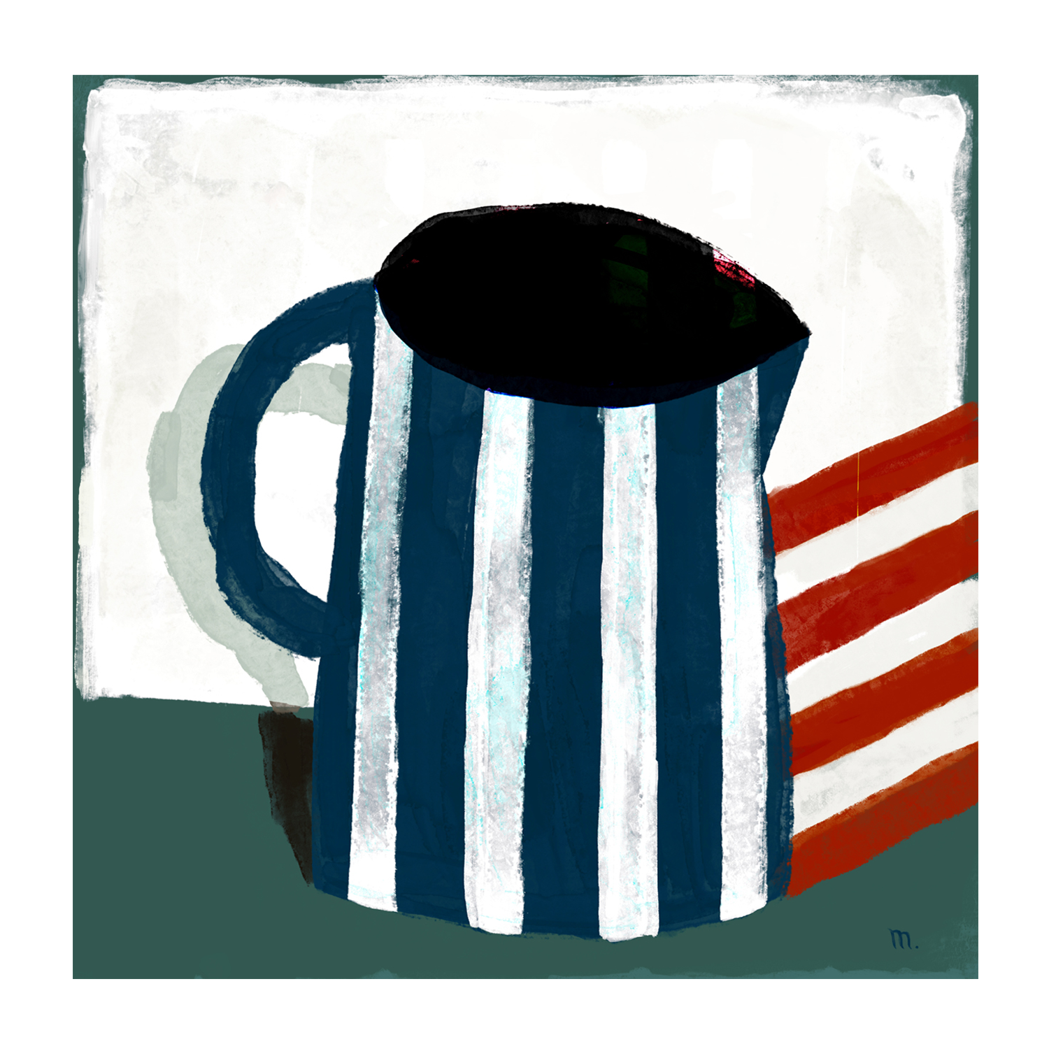 wall-art-print-canvas-poster-framed-Striped Jug Still Life , By Marco Marella-1