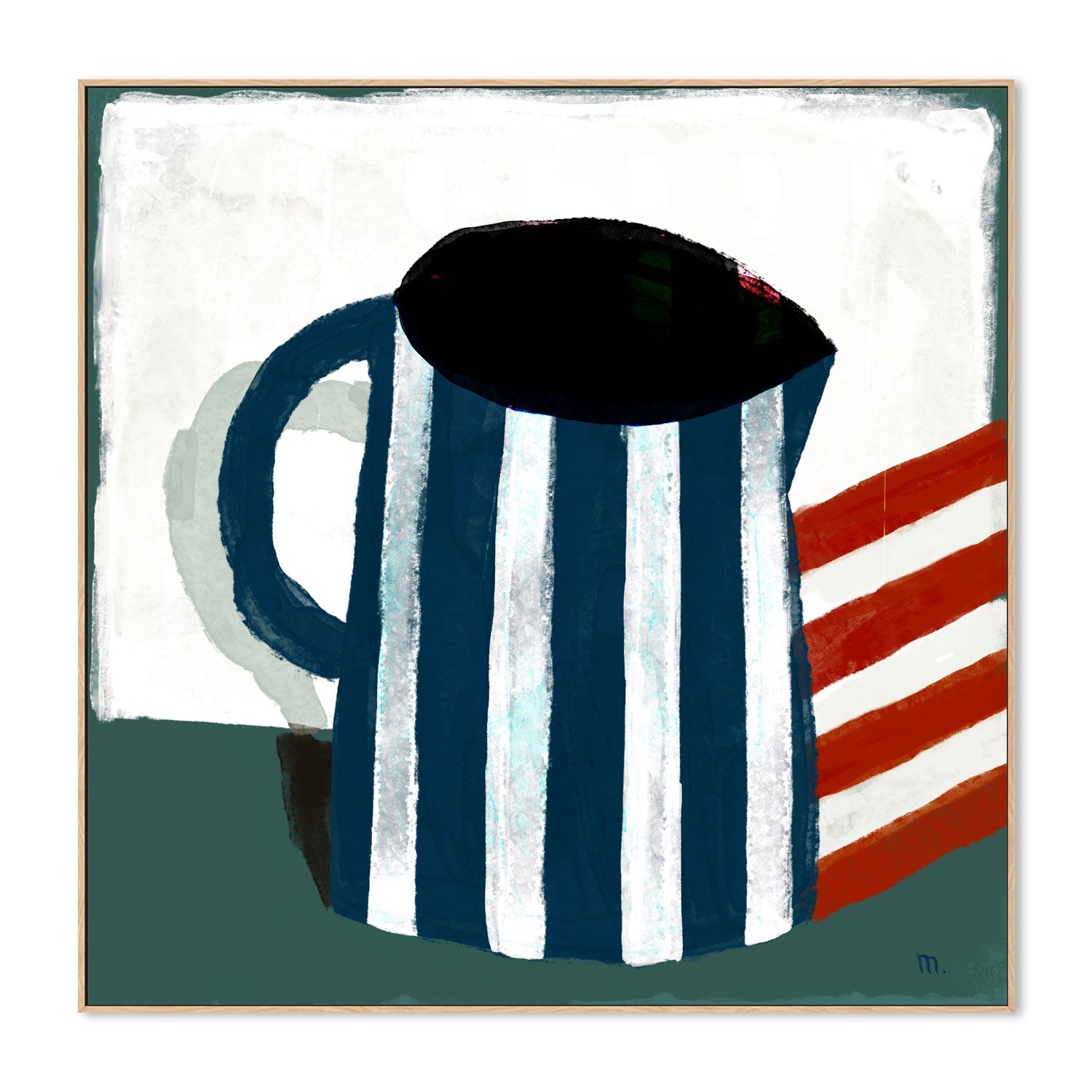 wall-art-print-canvas-poster-framed-Striped Jug Still Life , By Marco Marella-4