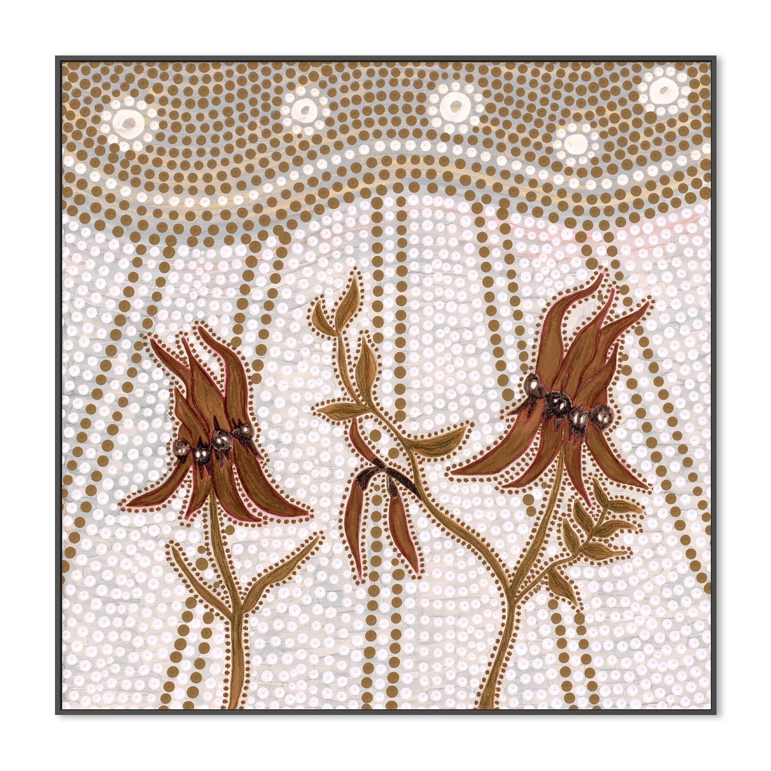 wall-art-print-canvas-poster-framed-Sturts Desert Peas, Muted Tone , By Domica Hill-3