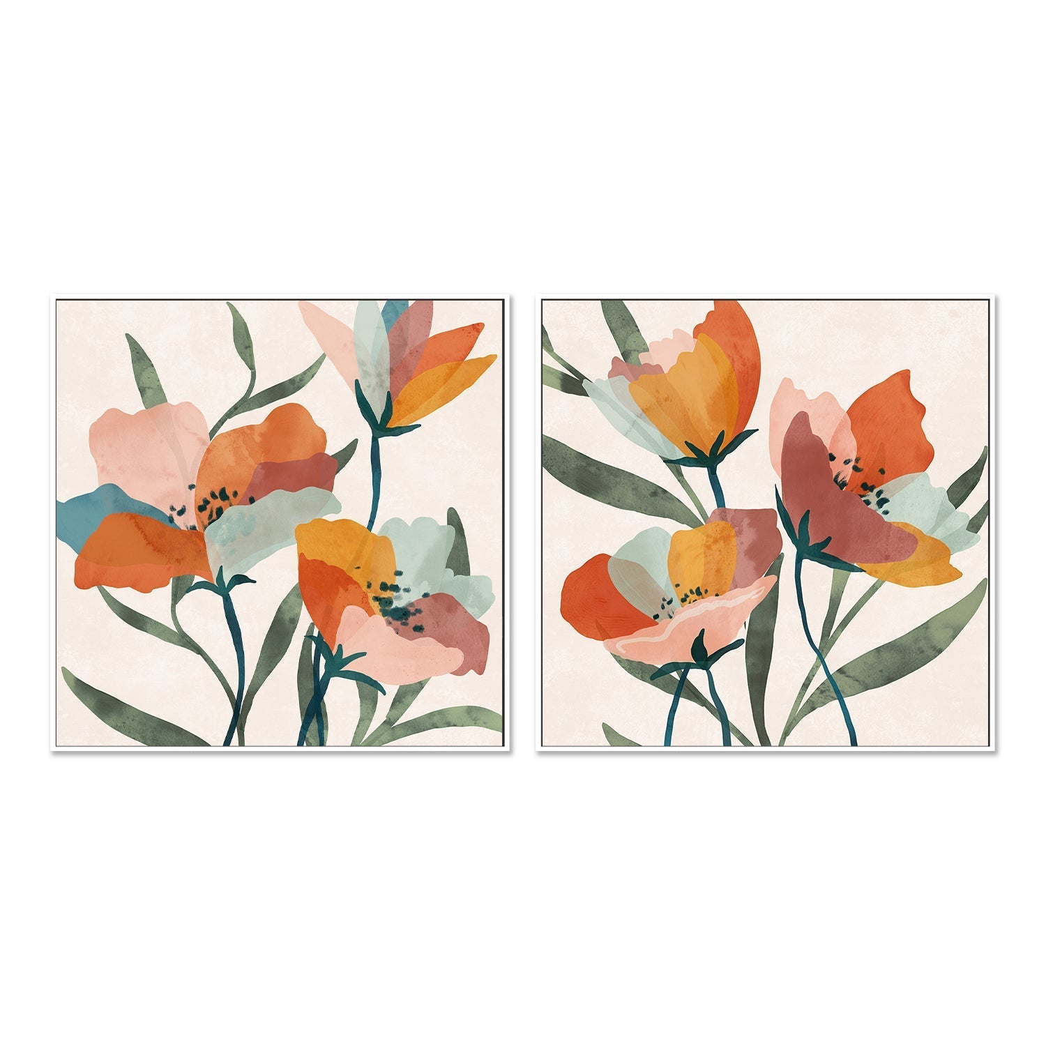 wall-art-print-canvas-poster-framed-Summer Bouquet, Style A & B, Set of 2 , By Nina Blue-5