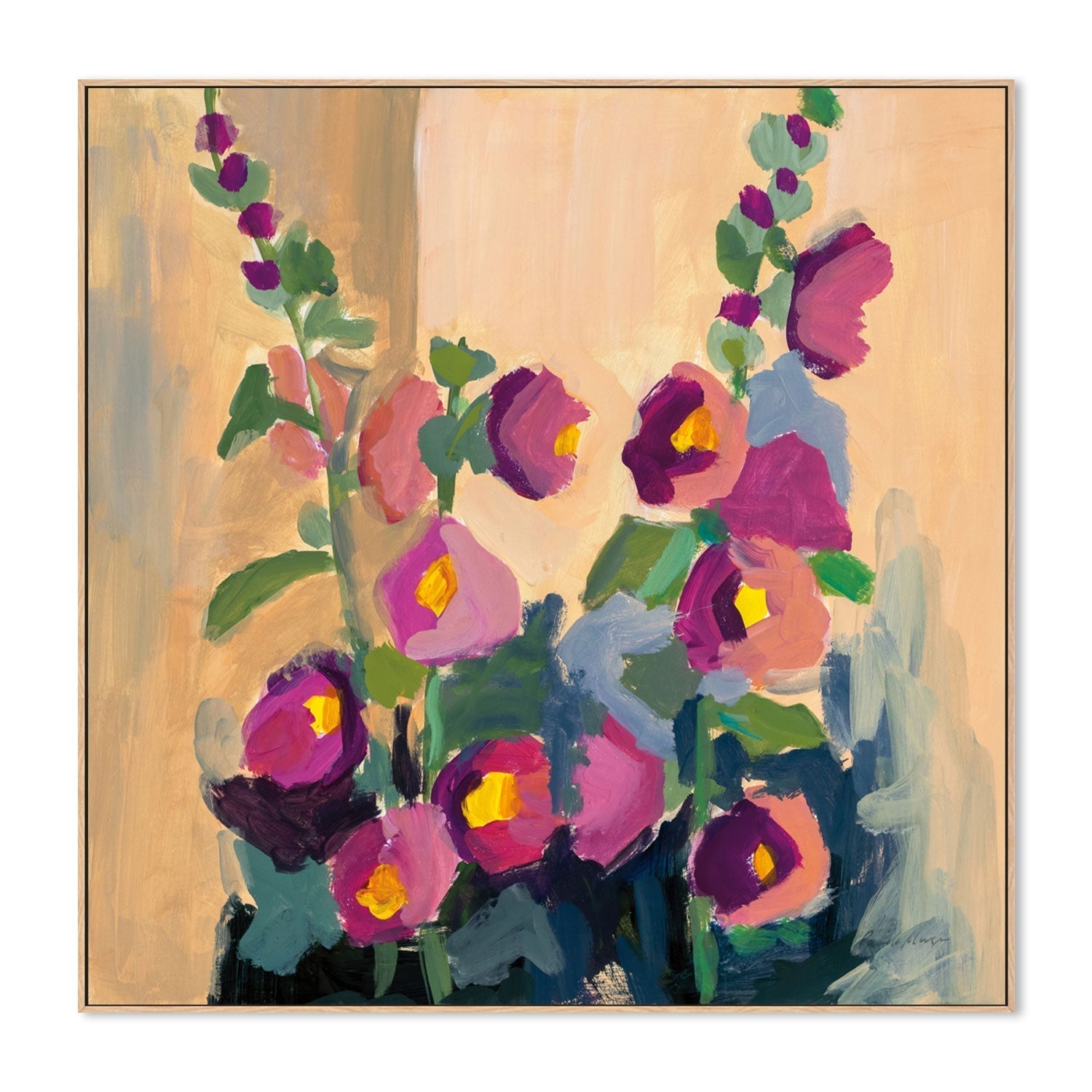 wall-art-print-canvas-poster-framed-Summer Hollyhocks , By Pamela Munger-GIOIA-WALL-ART