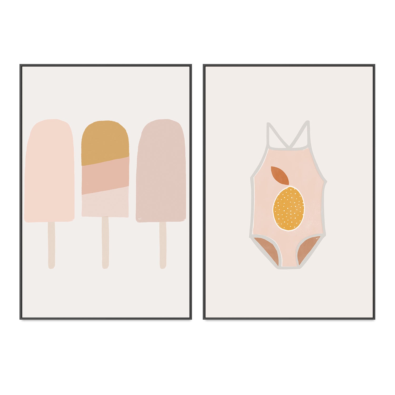 wall-art-print-canvas-poster-framed-Summer Lolipop Summer Swimsuit, Set Of 2 , By Menina Lisboa-3