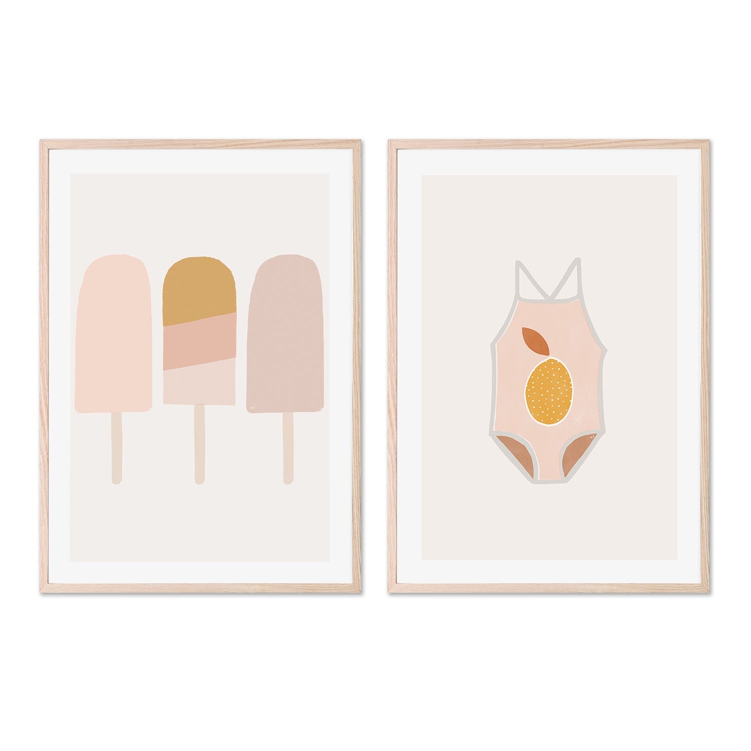 wall-art-print-canvas-poster-framed-Summer Lolipop Summer Swimsuit, Set Of 2 , By Menina Lisboa-6