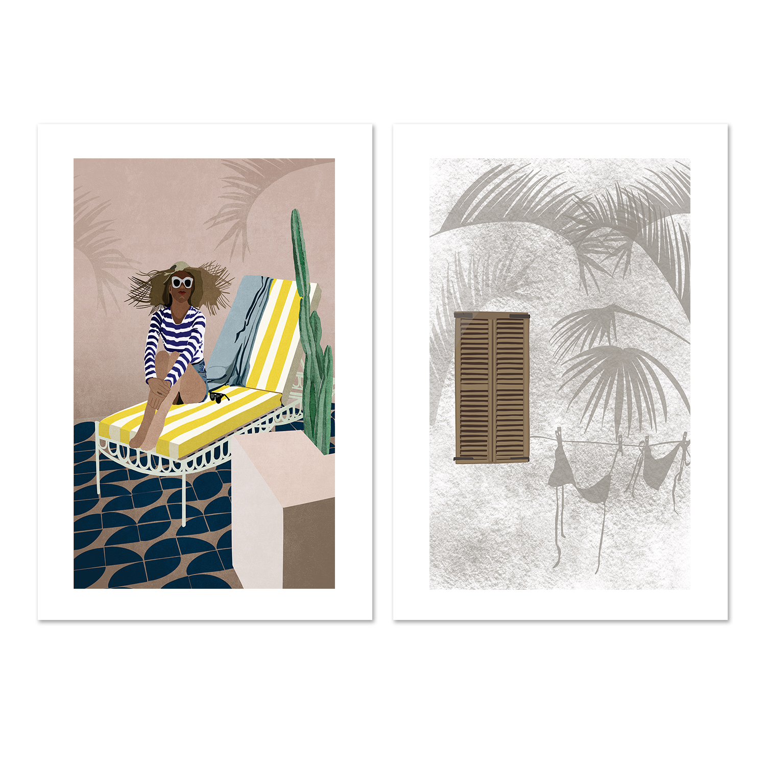 wall-art-print-canvas-poster-framed-Summer Mood, Set Of 2 , By Emel Tunaboylu-GIOIA-WALL-ART