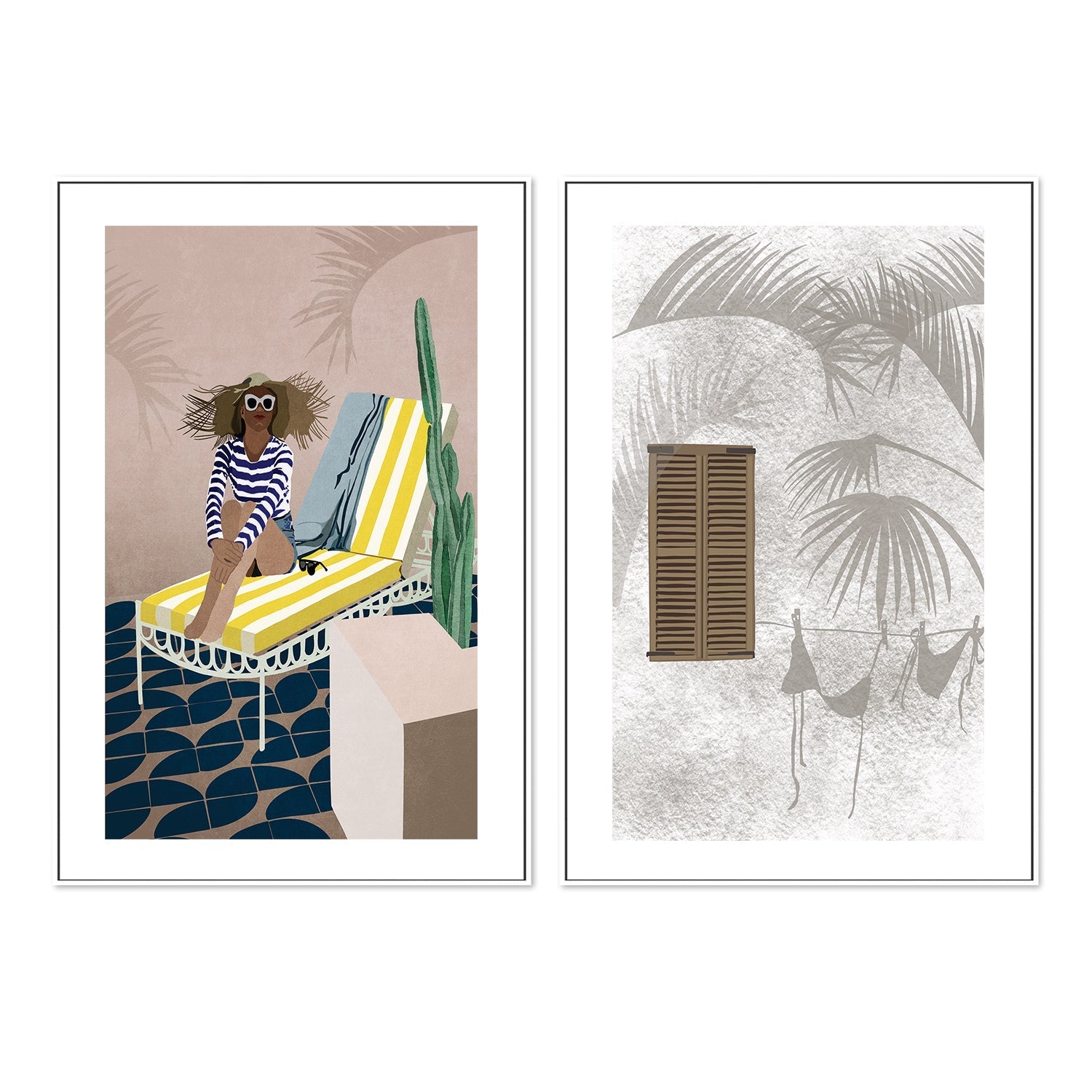 wall-art-print-canvas-poster-framed-Summer Mood, Set Of 2 , By Emel Tunaboylu-GIOIA-WALL-ART