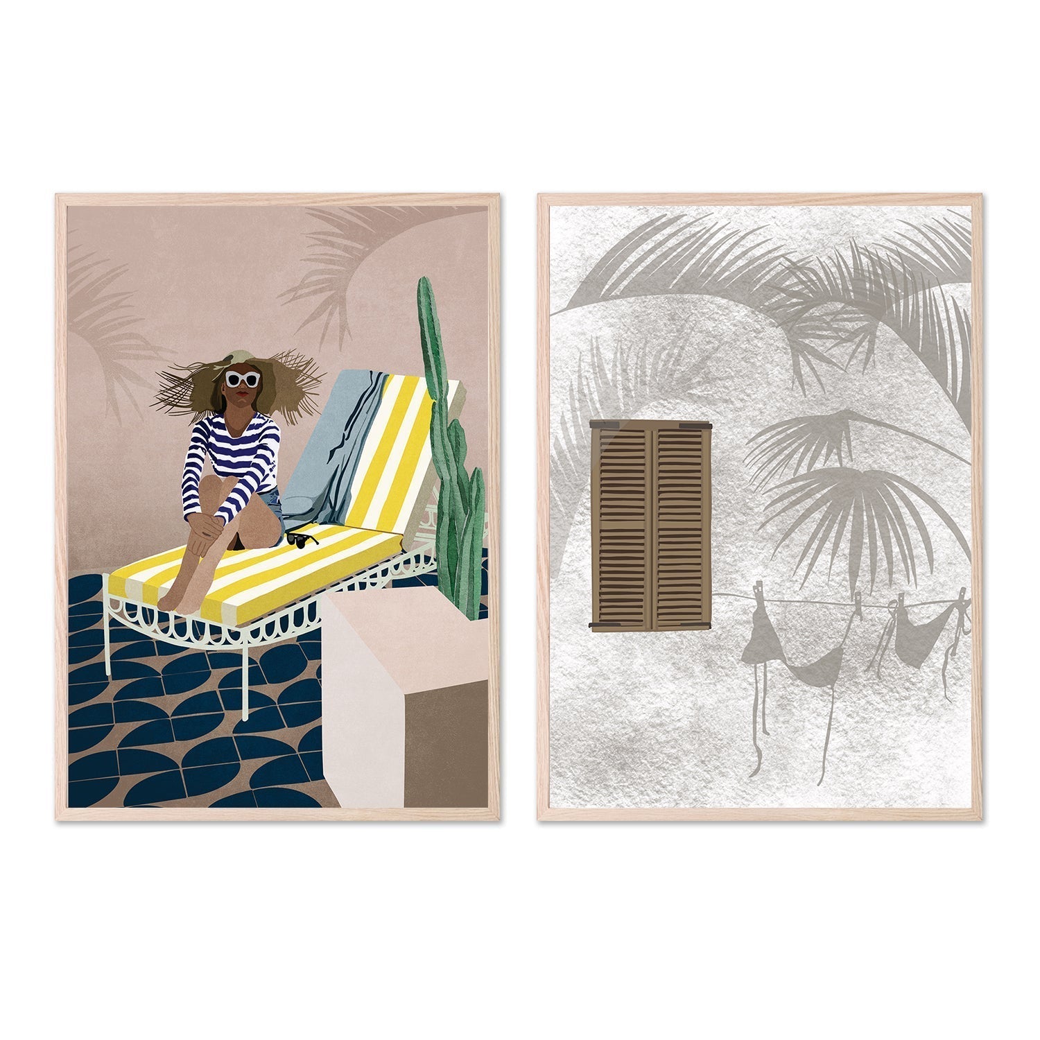 wall-art-print-canvas-poster-framed-Summer Mood, Set Of 2 , By Emel Tunaboylu-GIOIA-WALL-ART