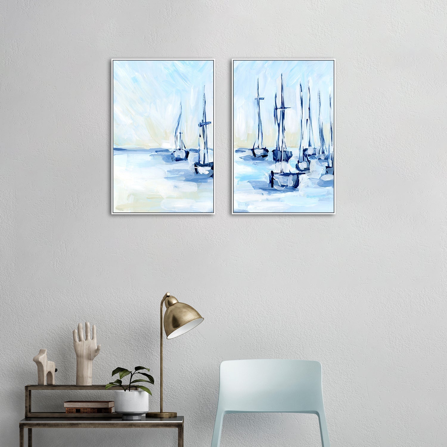 wall-art-print-canvas-poster-framed-Summer On The Cape, Set Of 2-by-Emily Wood-Gioia Wall Art