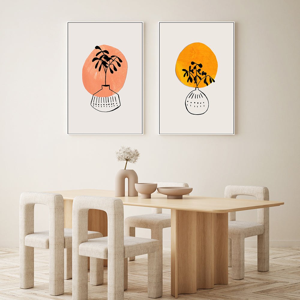 wall-art-print-canvas-poster-framed-Summer Vases, Set Of 2 , By Ejaaz Haniff-GIOIA-WALL-ART