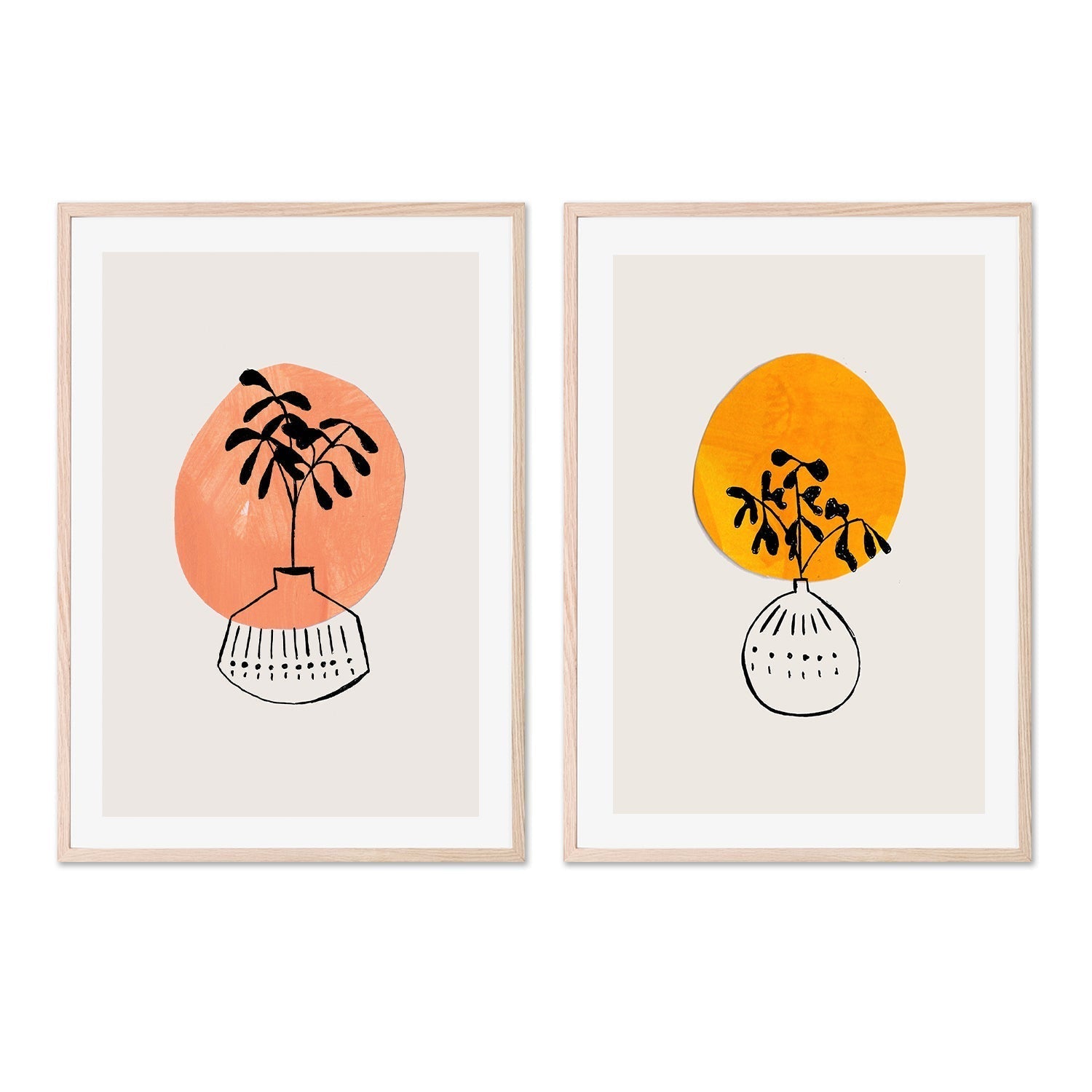 wall-art-print-canvas-poster-framed-Summer Vases, Set Of 2 , By Ejaaz Haniff-GIOIA-WALL-ART