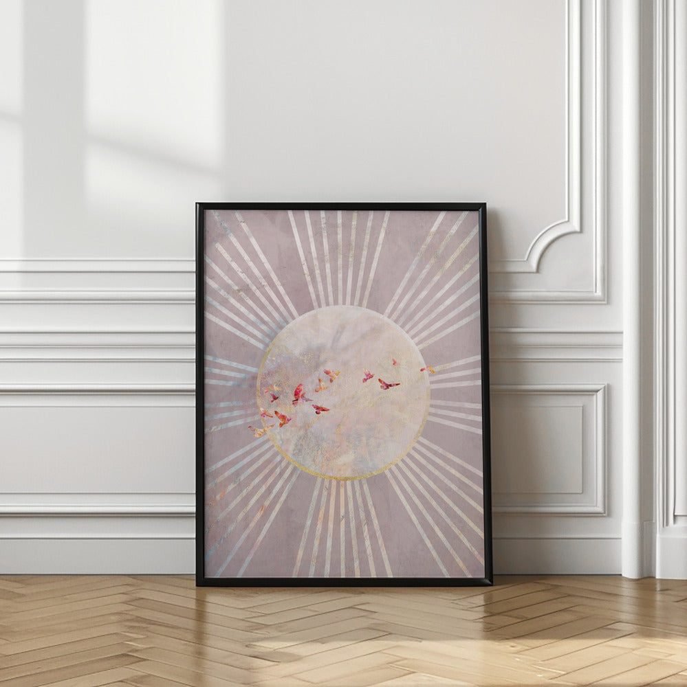 wall-art-print-canvas-poster-framed-Sun birds pink , By Sarah Manovski-2